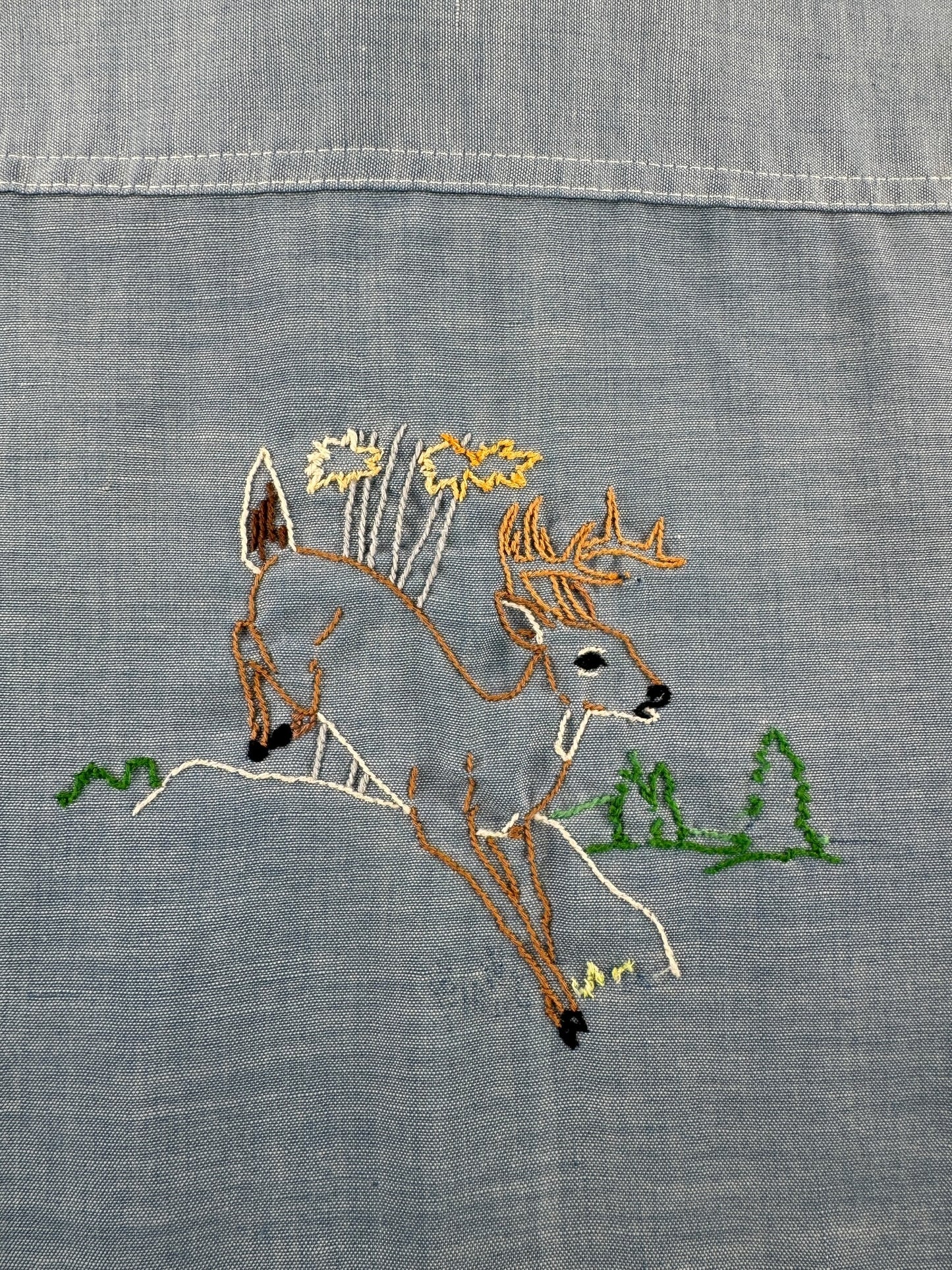 Back Graphic of Vintage Big Mac Selvedge Chambray W/ Chainstitching SZ M