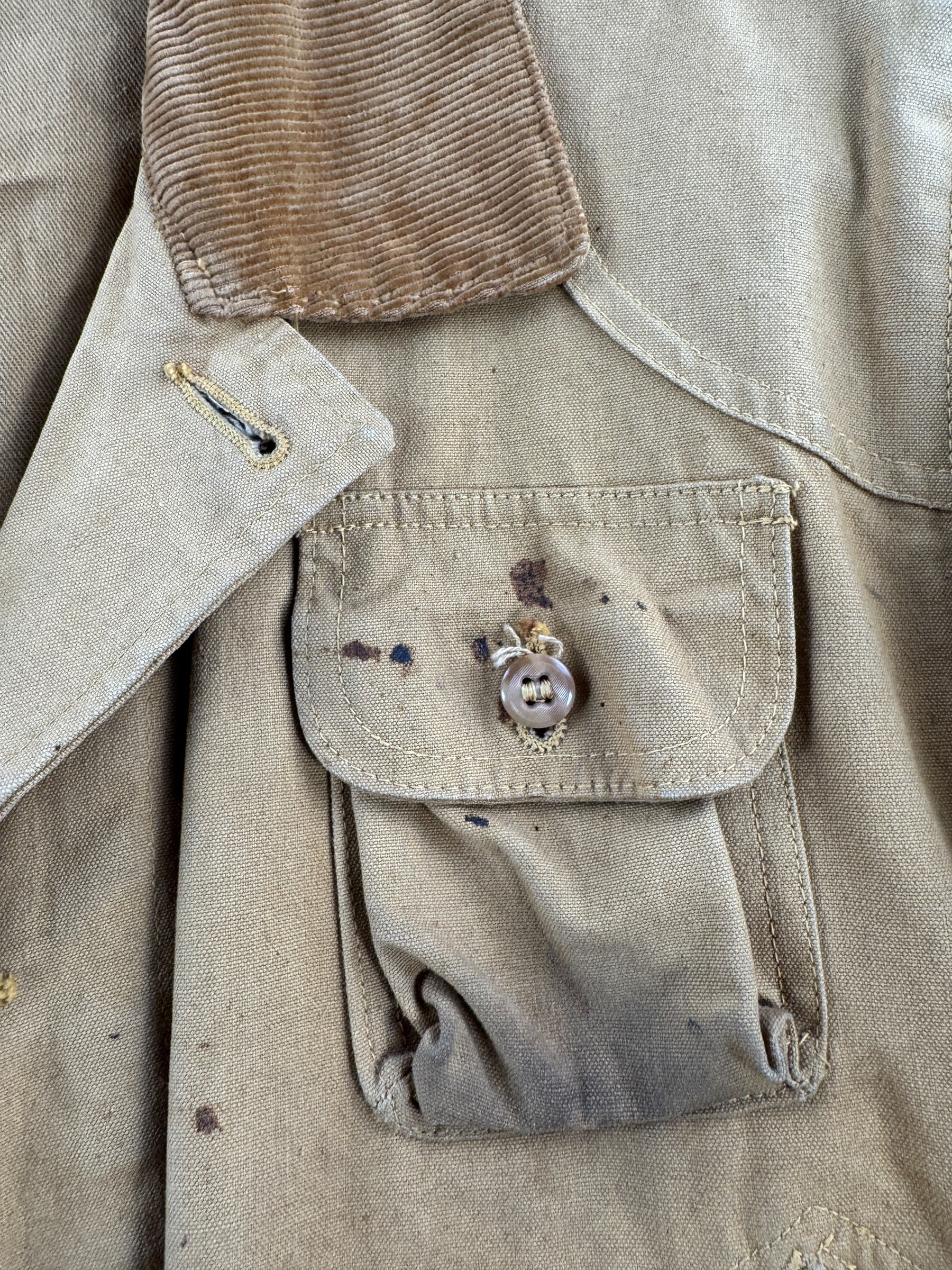 Staining on Vintage Bone Dry by Red Head Hunting Jacket SZ L