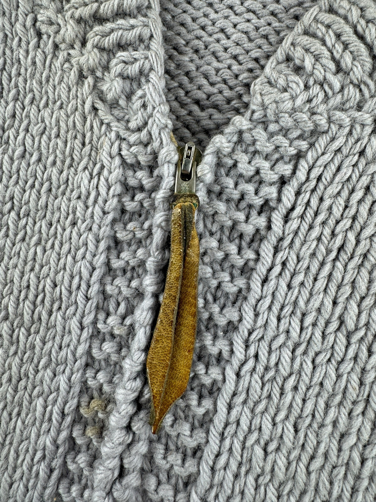 Zipper on Vintage 50s Firetruck Cowichan Style Sweater SZ L