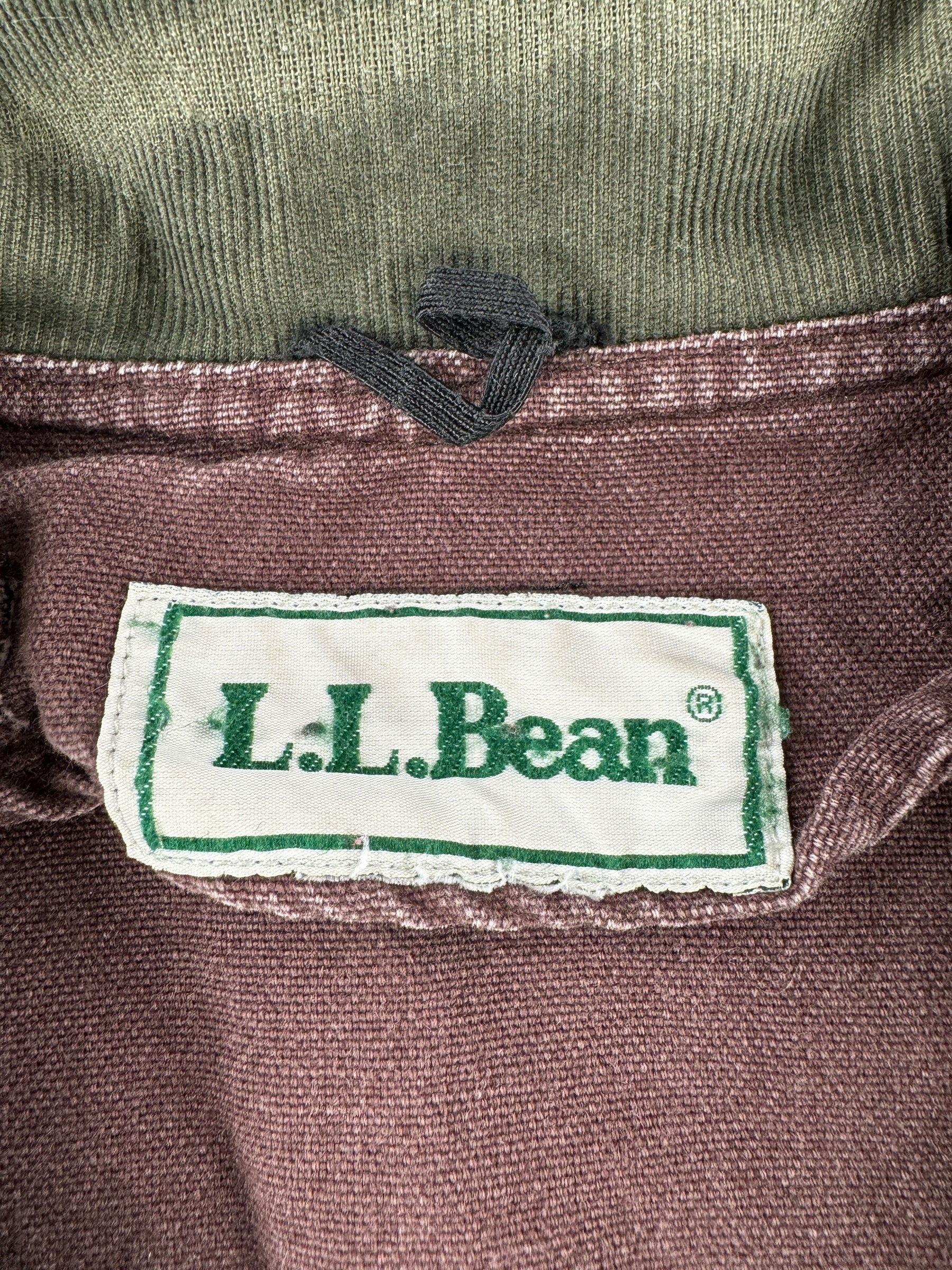 Label on Vintage L.L. Bean Barn Coat SZ L
