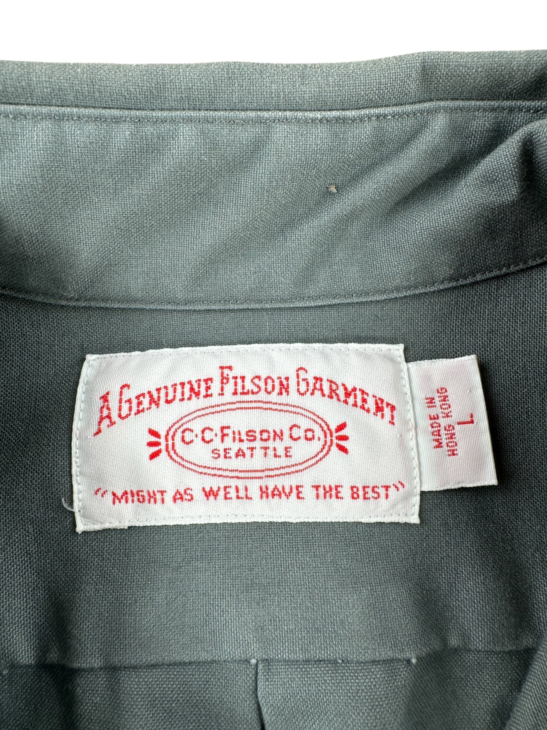 Tag on Modern Filson Lightweight Guide Shirt SZ L
