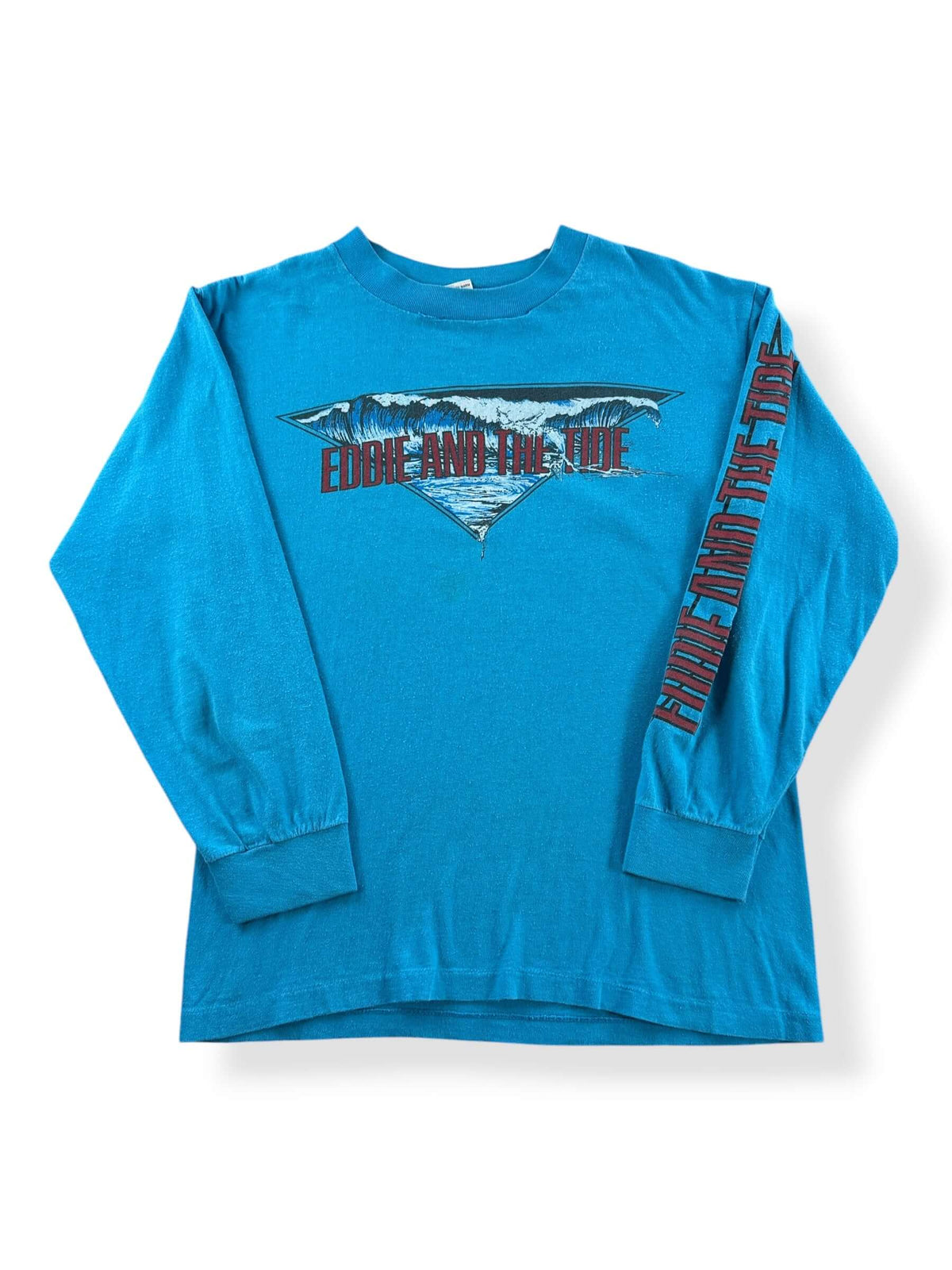 Front of Vintage 80s Eddie and The Tide Band LS Tee SZ S