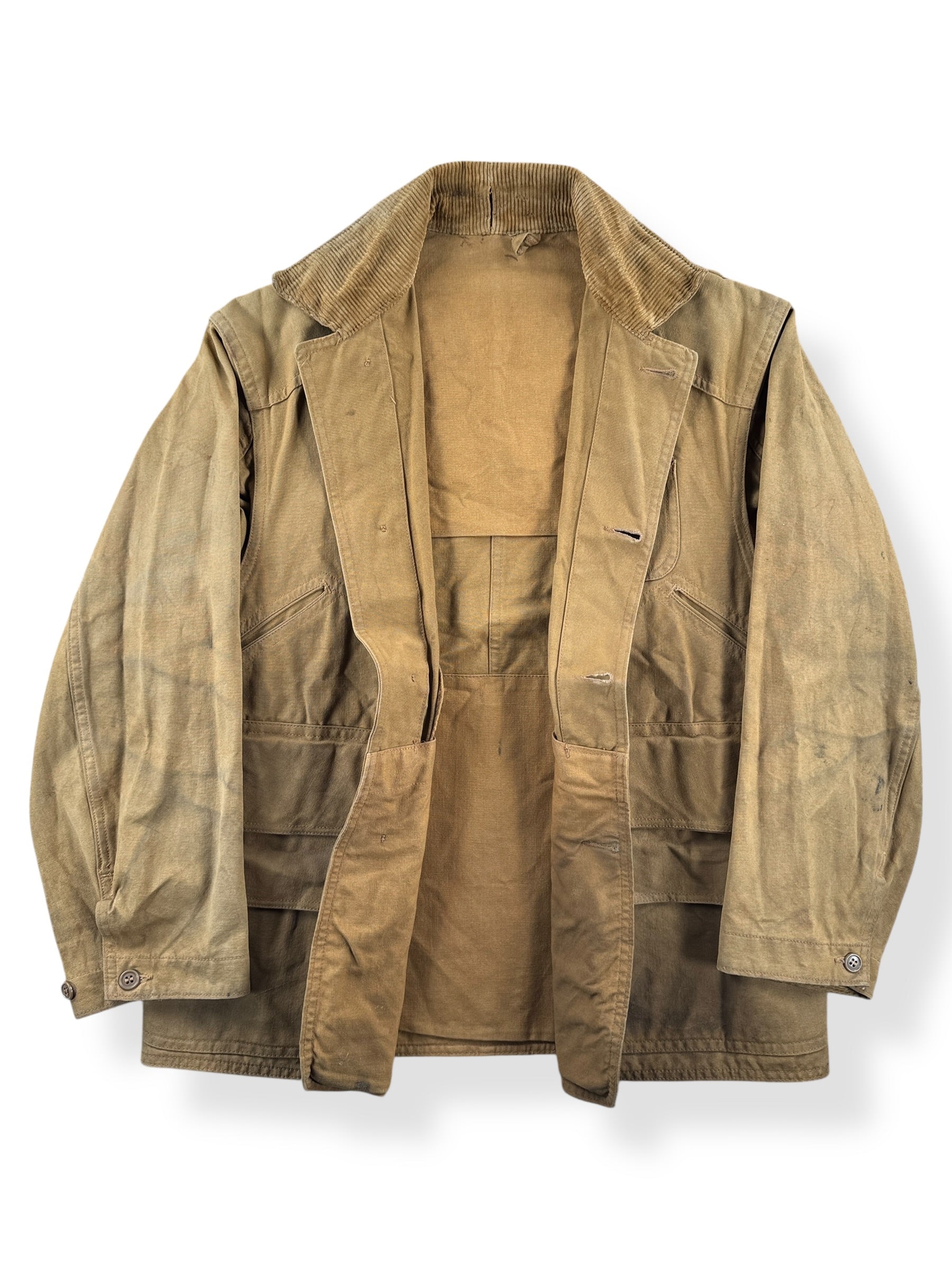 Inside of Vintage 1940s Blue Bill Hunting Coat SZ S