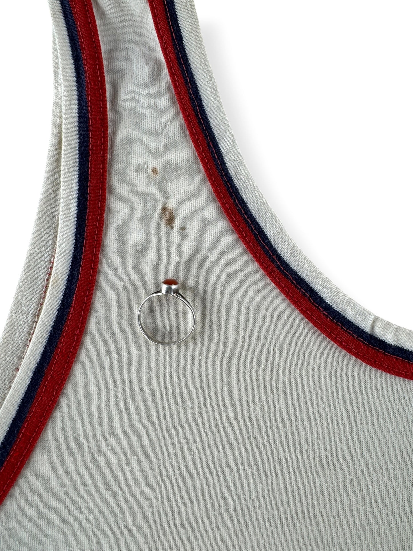 Small stain on left strap of Vintage Yale Tank Top SZ S