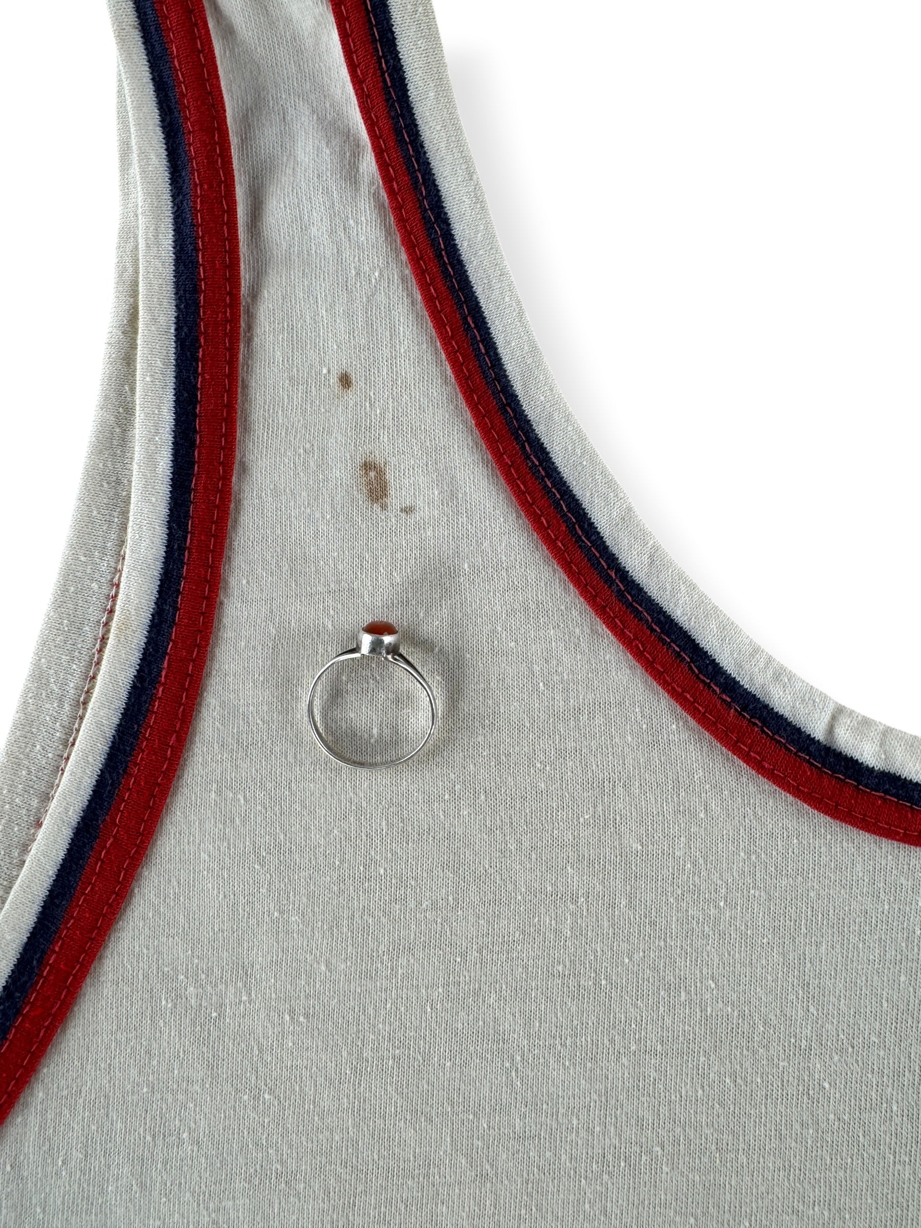 Small stain on left strap of Vintage Yale Tank Top SZ S