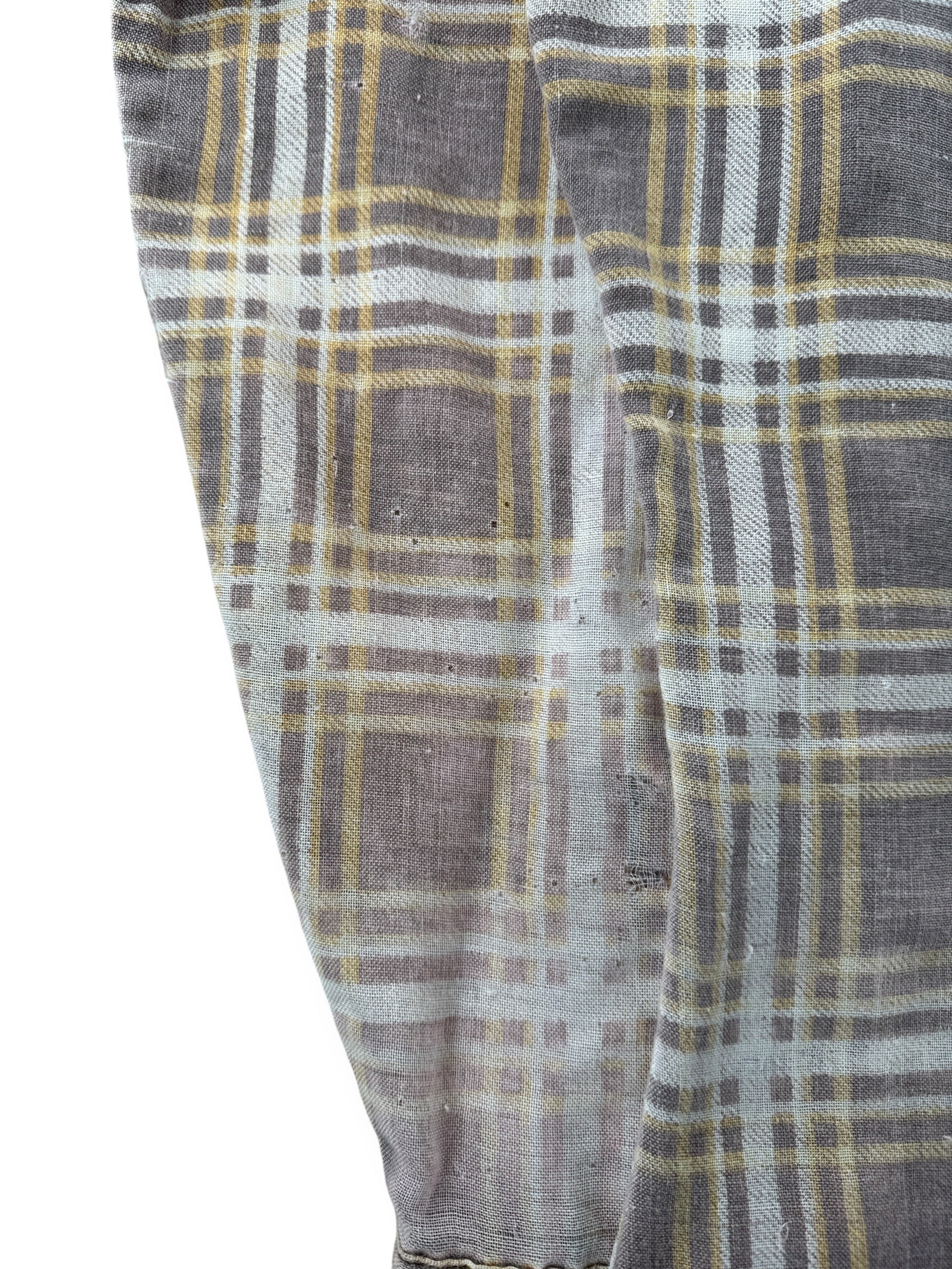 Wear on Vintage Wrangler Sheer Flannel SZ L