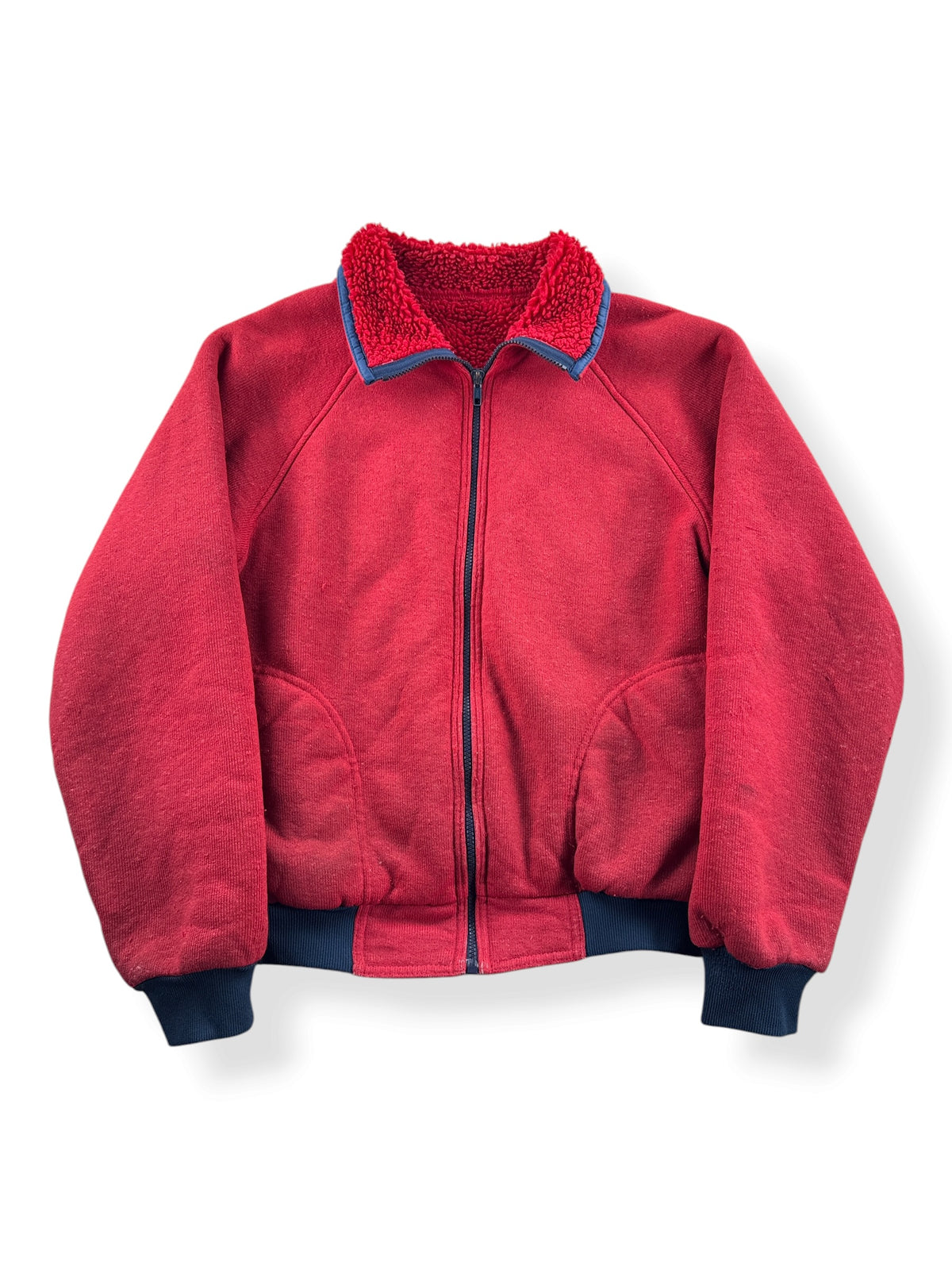 Front of Vintage 70s REI Reverse Deep Pile Fleece Jacket SZ M