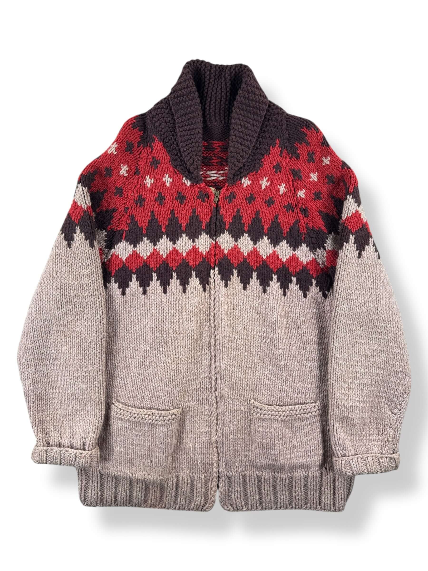 Front of Vintage Cowichan Style Sweater SZ L