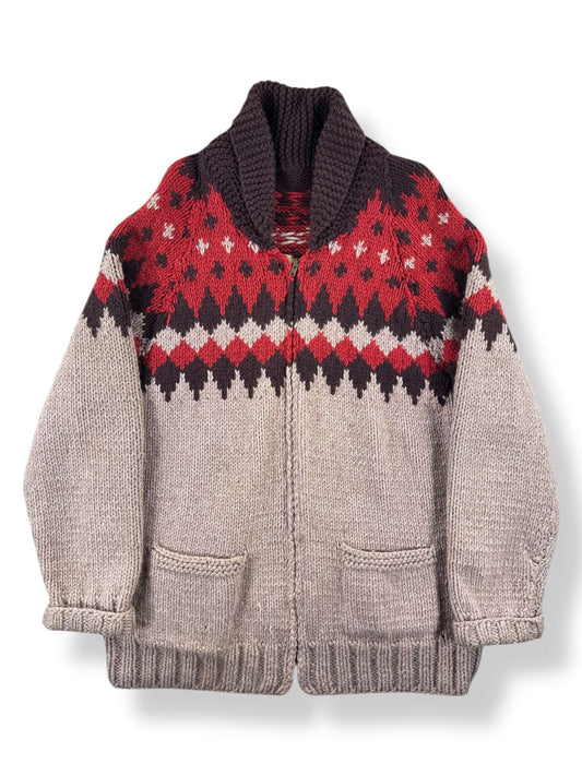 Front of Vintage Cowichan Style Sweater SZ L