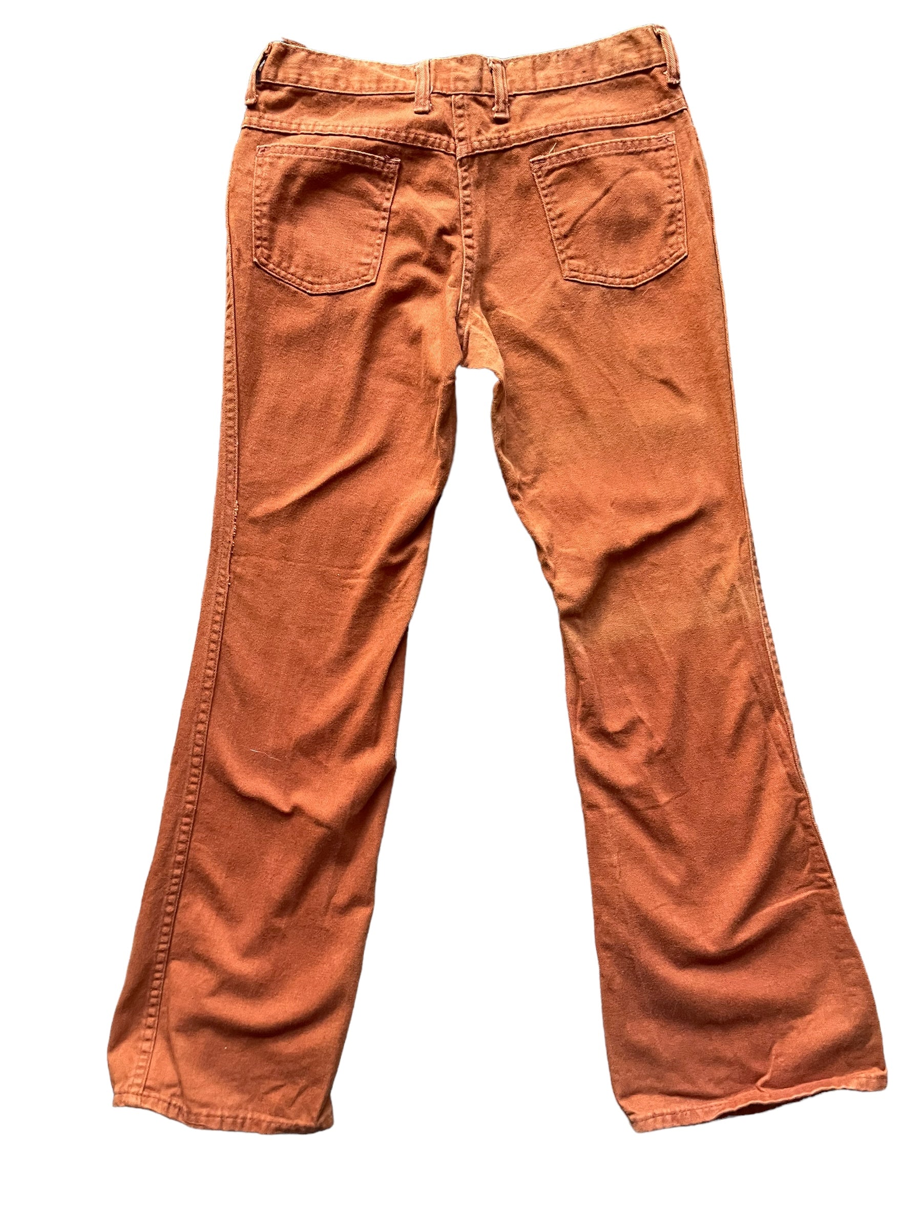 Full back view of Vintage 1970s Rusty Orange Bells W30 | Barn Owl Vintage Seattle | Vintage Pants and Denim