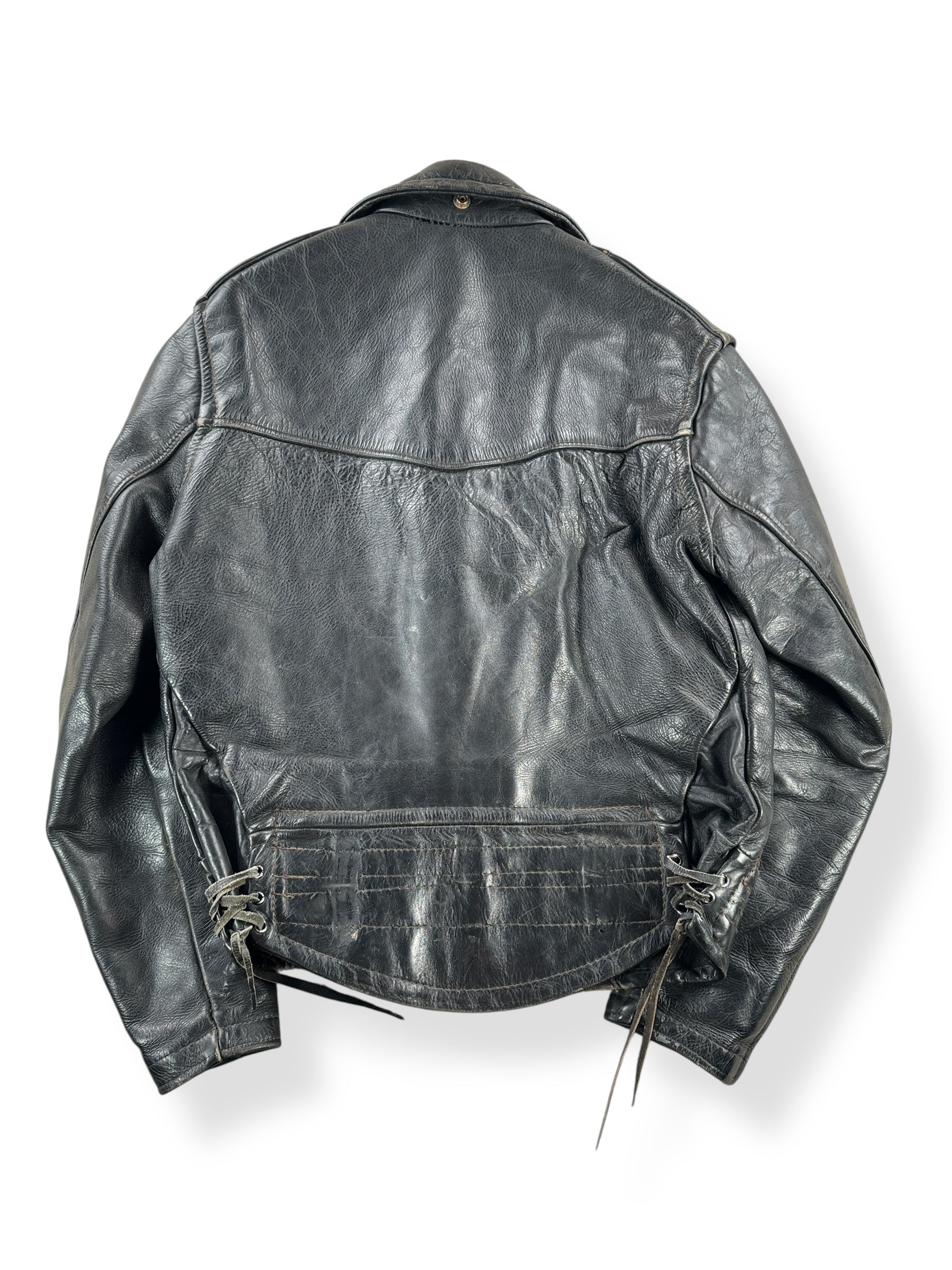 Back of Vintage 60s Leather Jacket SZ M