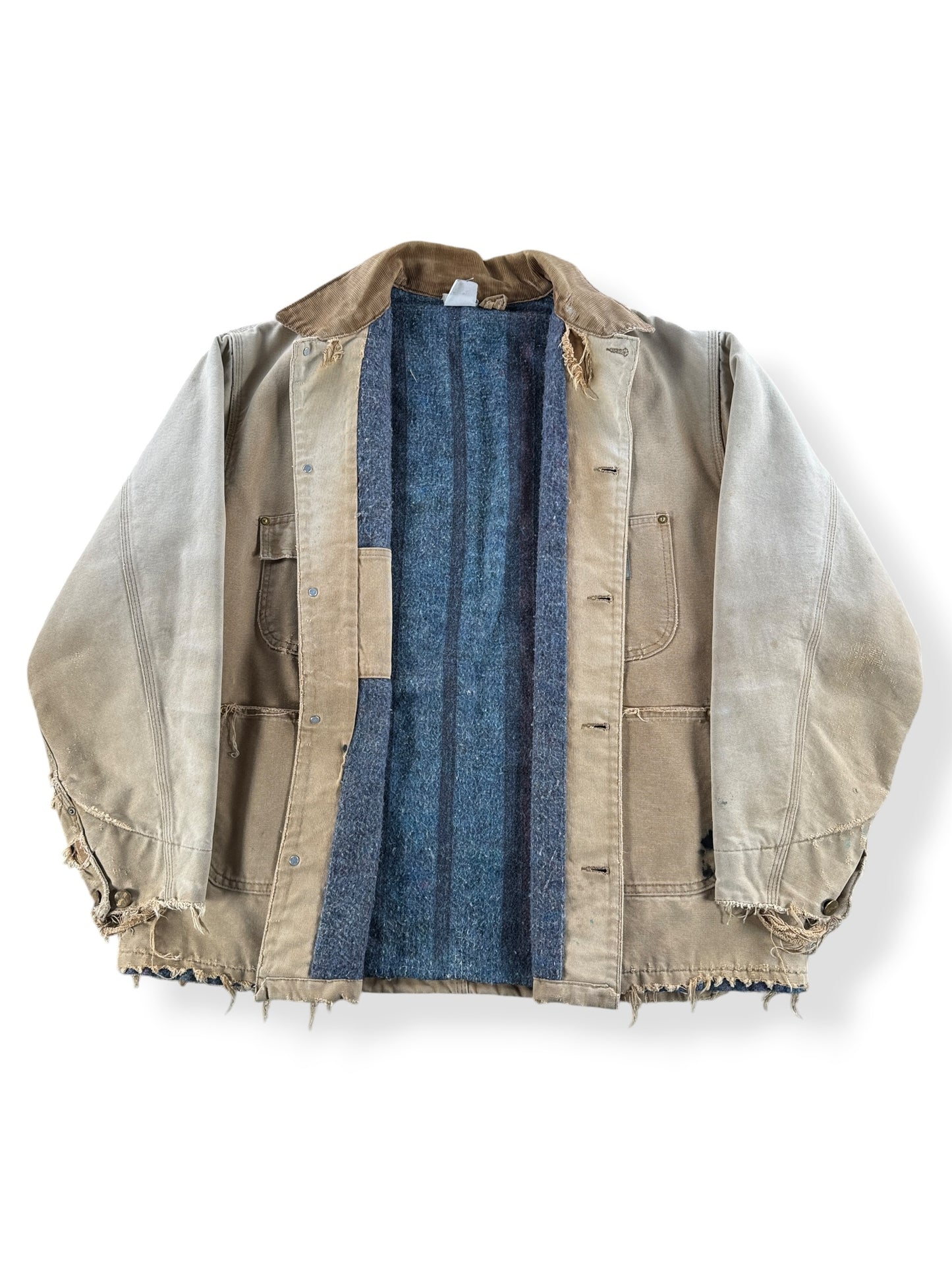Inside of Vintage Distressed Carhartt Chore Coat SZ XXL