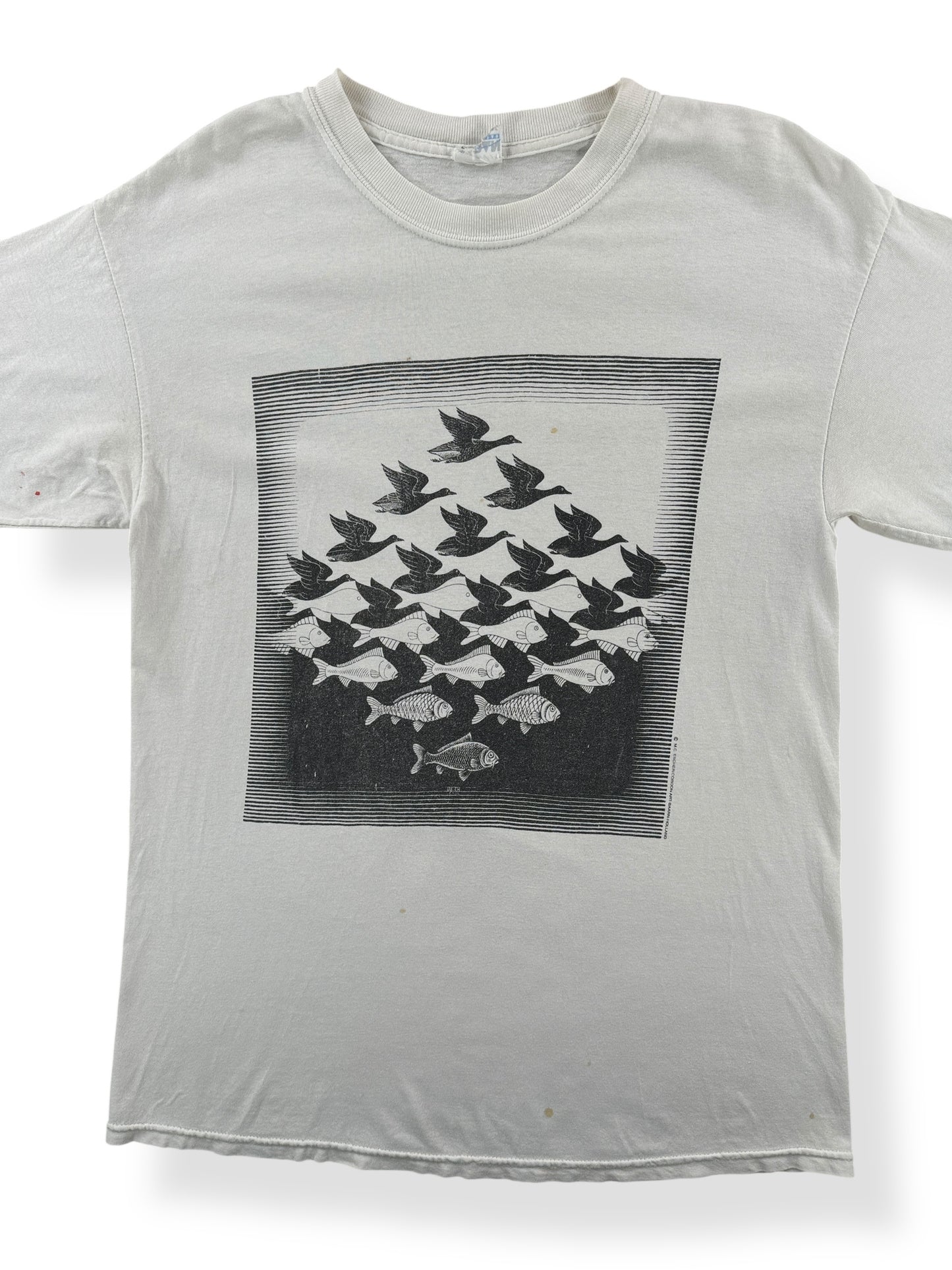 Front Close Up of Vintage MC Escher Tee SZ M AS IS