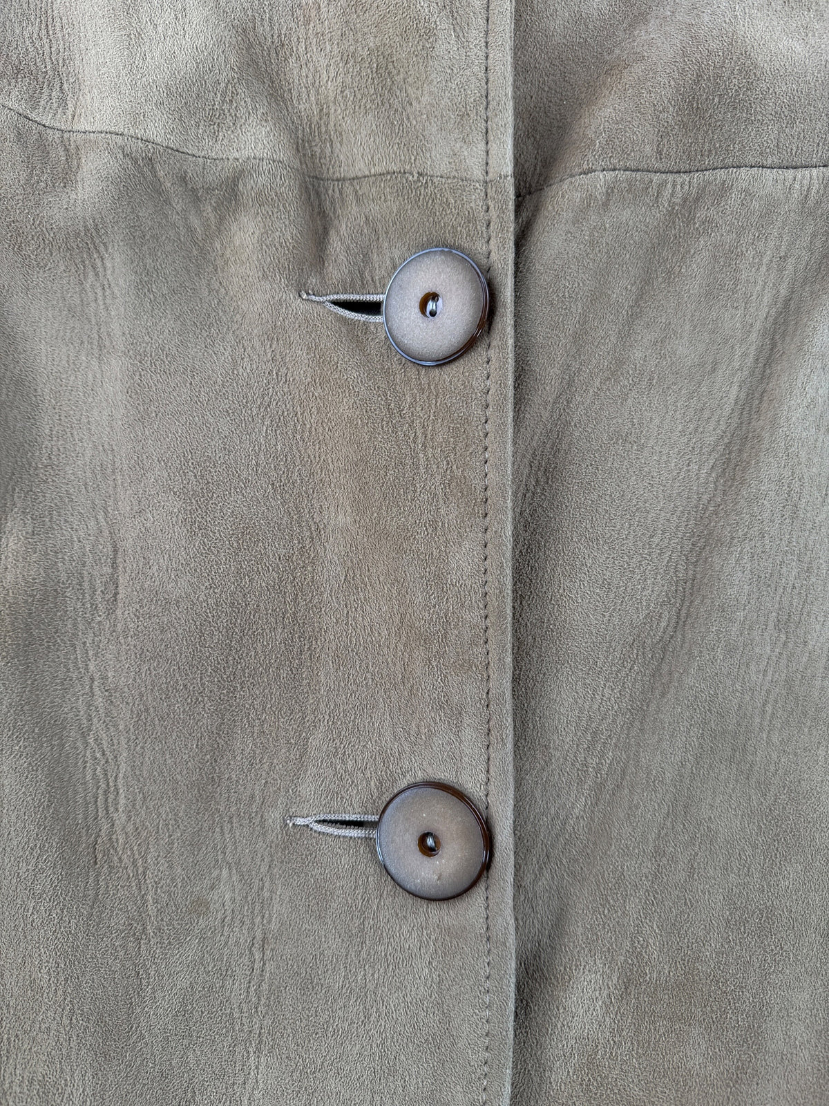 Buttons on Vintage 60s Suede Coat SZ S - AS IS
