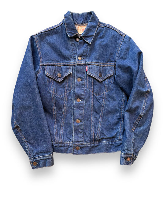 Front View of Vintage Levi's Big E Blanket Lined 70505 Denim Jacket SZ S | Vintage Denim Workwear Seattle | Seattle Vintage Denim