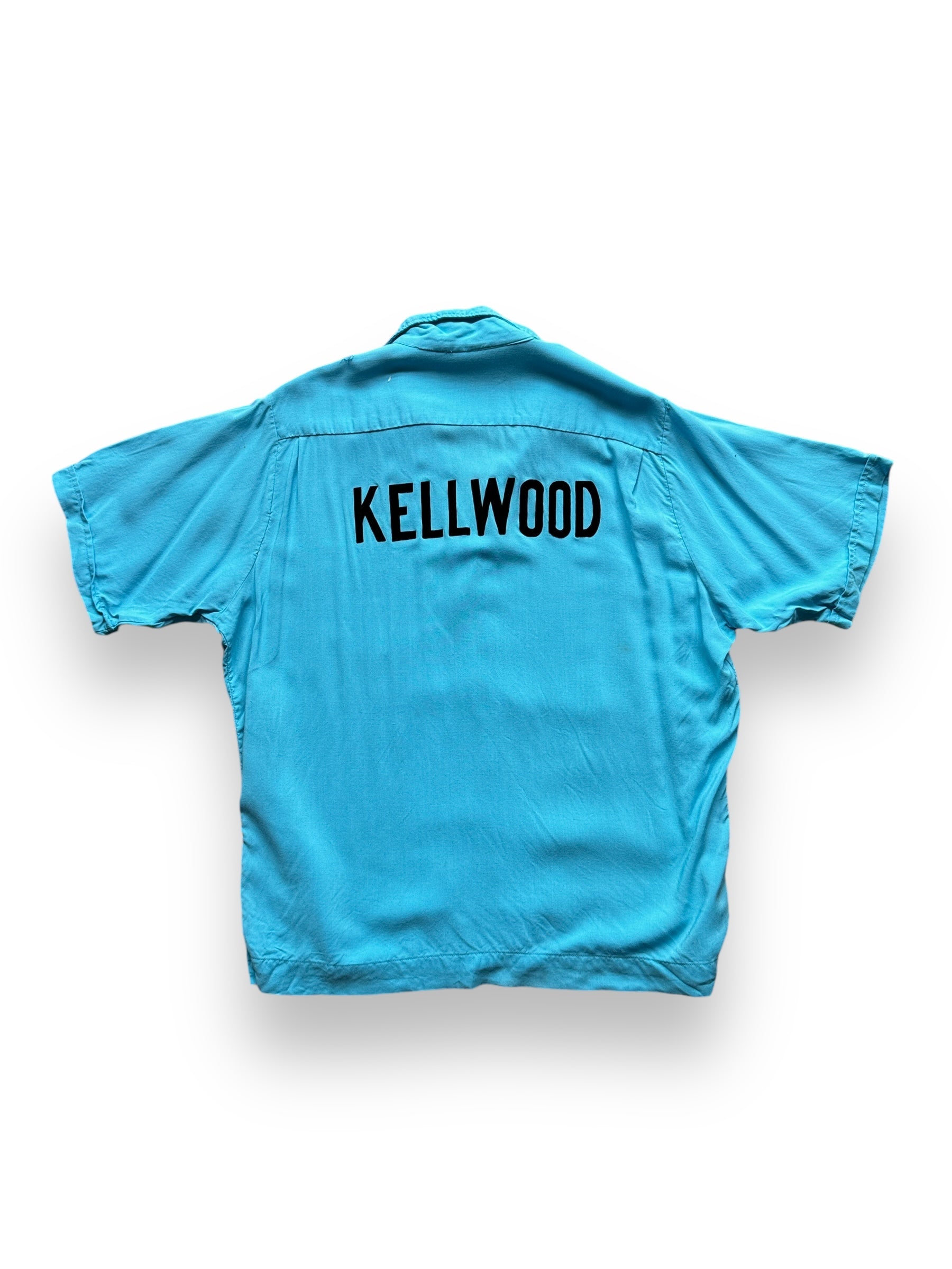 back of Vintage Kellwood Rayon Bowling Shirt SZ XL