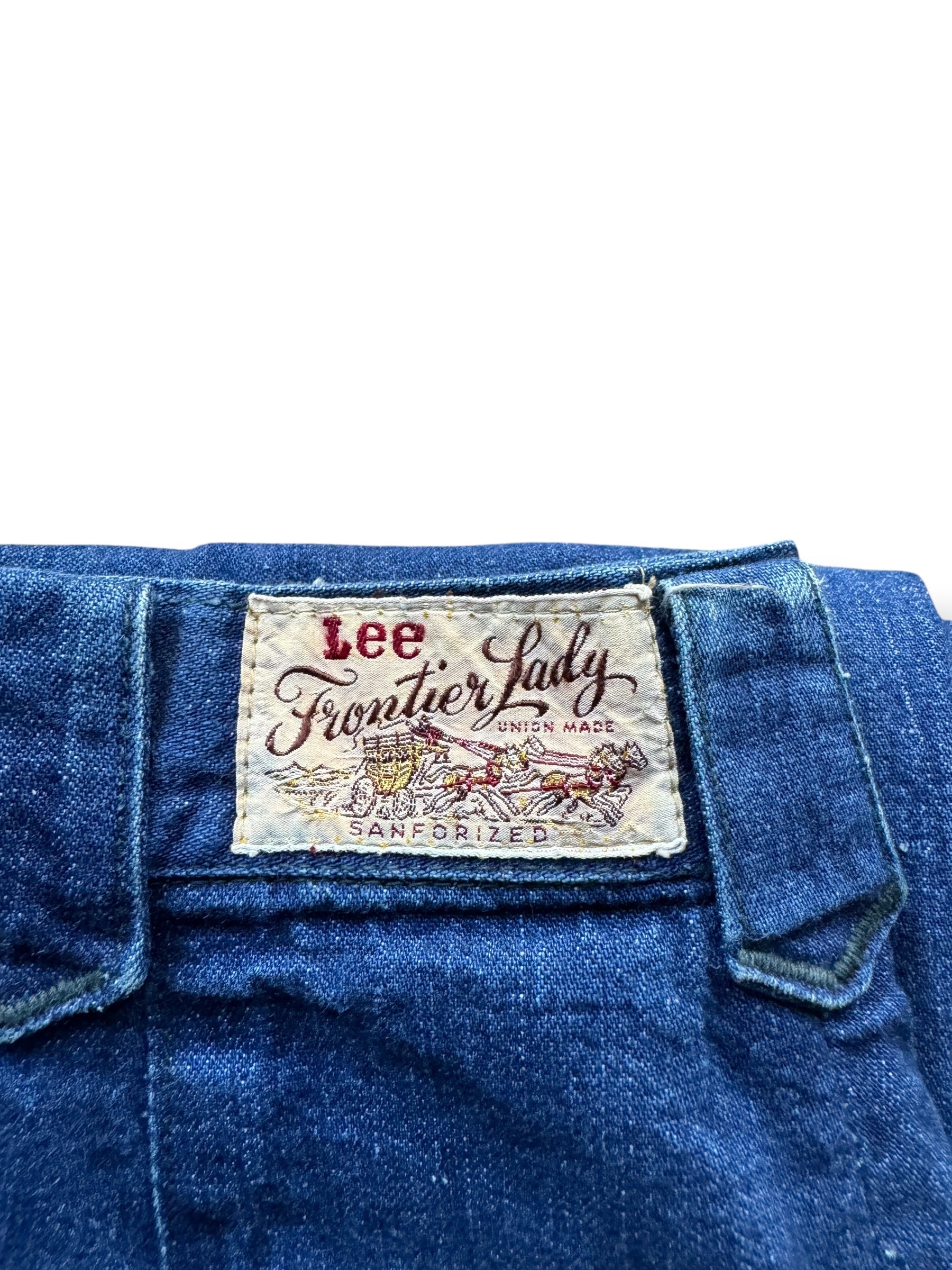 Label on Vintage Denim Lee Frontier Lady Side Zips W24