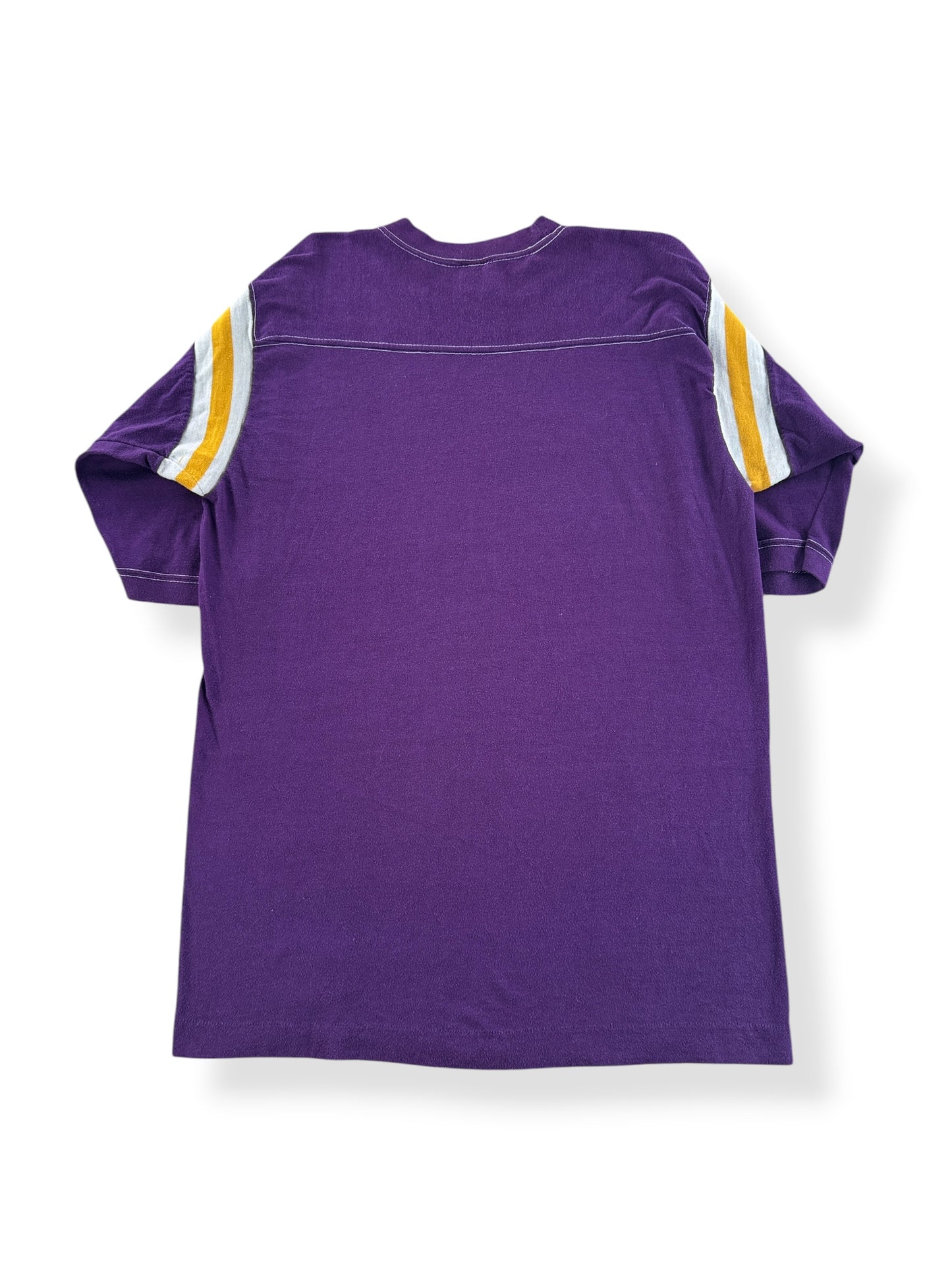 Back of Vintage Purple and Gold Cotton/Poly Jersey SZ XL (Fits M)