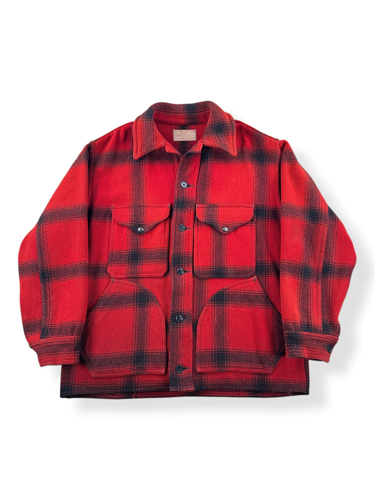 Front of Vintage 40s/50s Filson 75% Red Hunter Jacket SZ 38
