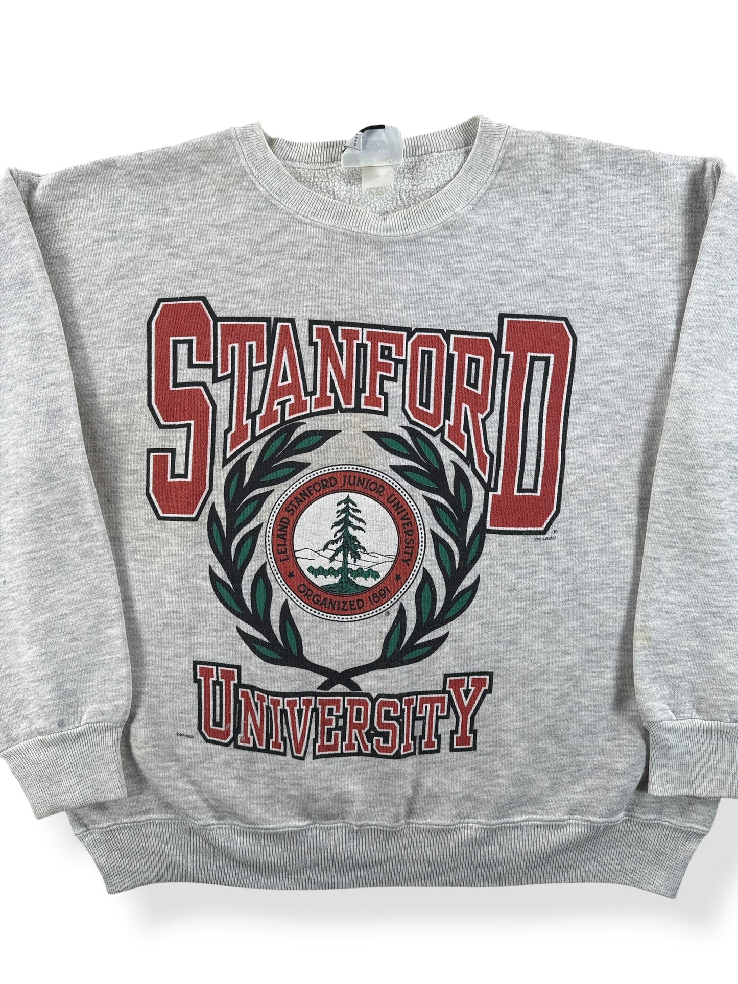Front Close Up of Vintage Stanford Crewneck SZ L