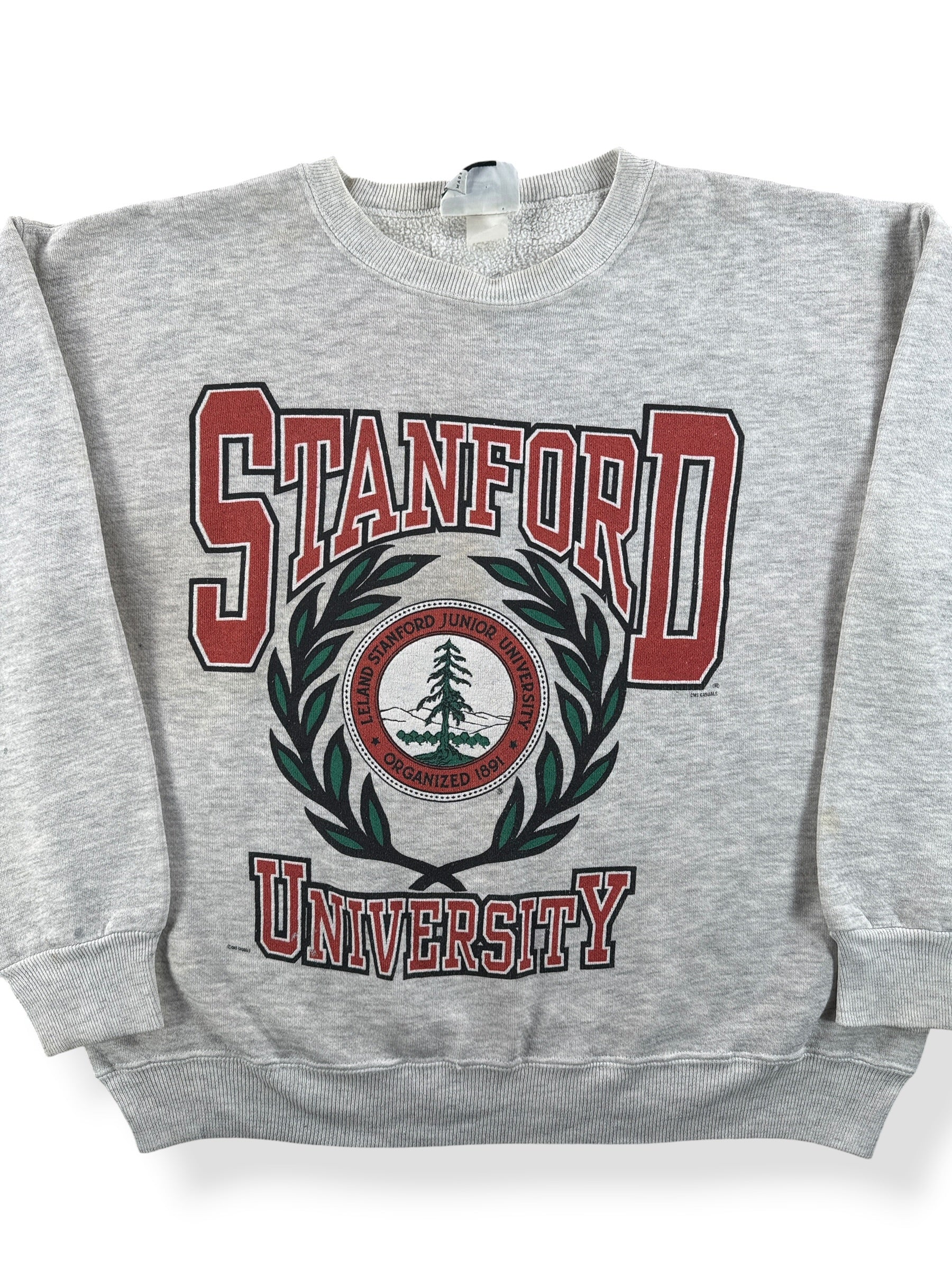 Front Close Up of Vintage Stanford Crewneck SZ L
