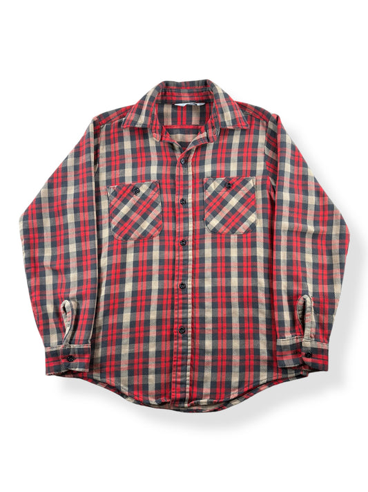 Front of Vintage Mr Leggs Red Plaid Cotton Flannel SZ M