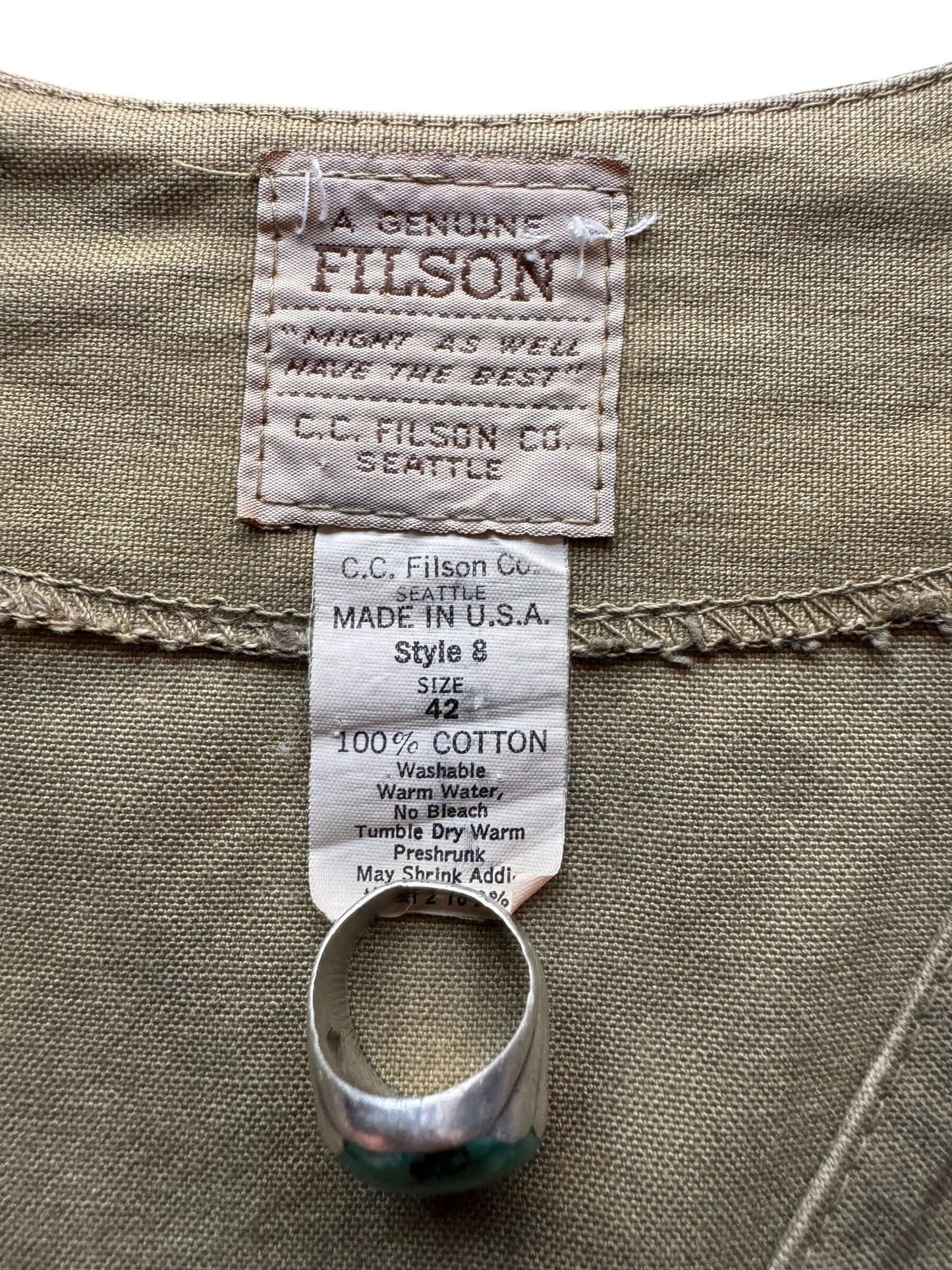 Vintage Filson Tin Cloth Vest SZ 42