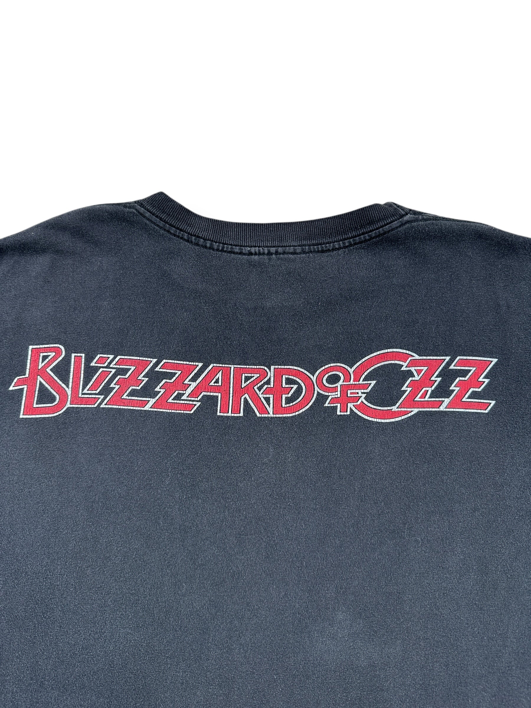 Back Graphic of Vintage Ozzy Blizzard of Ozz Tee SZ XL