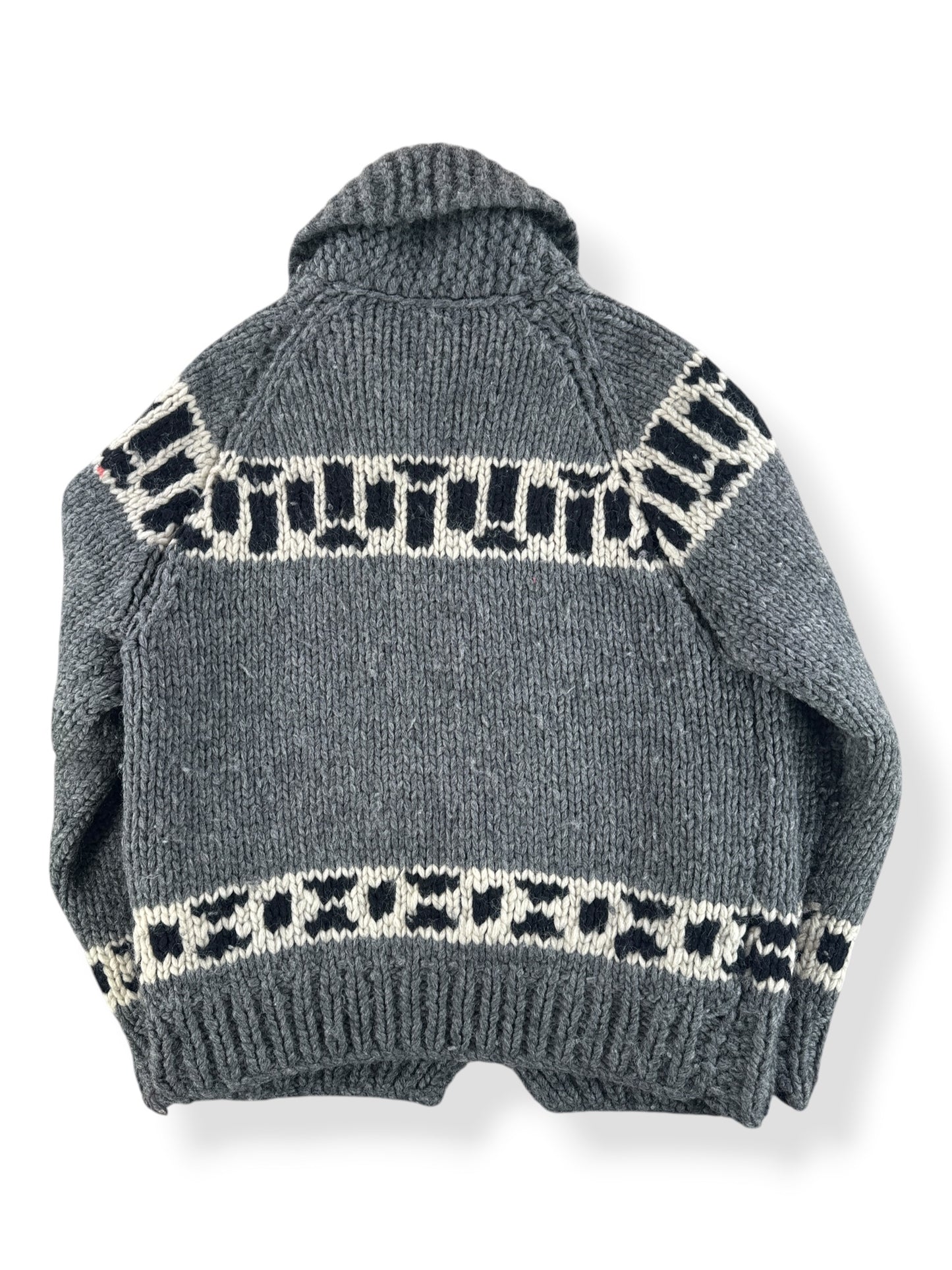 Back of Vintage Homemade Cowichan Style Sweater SZ M