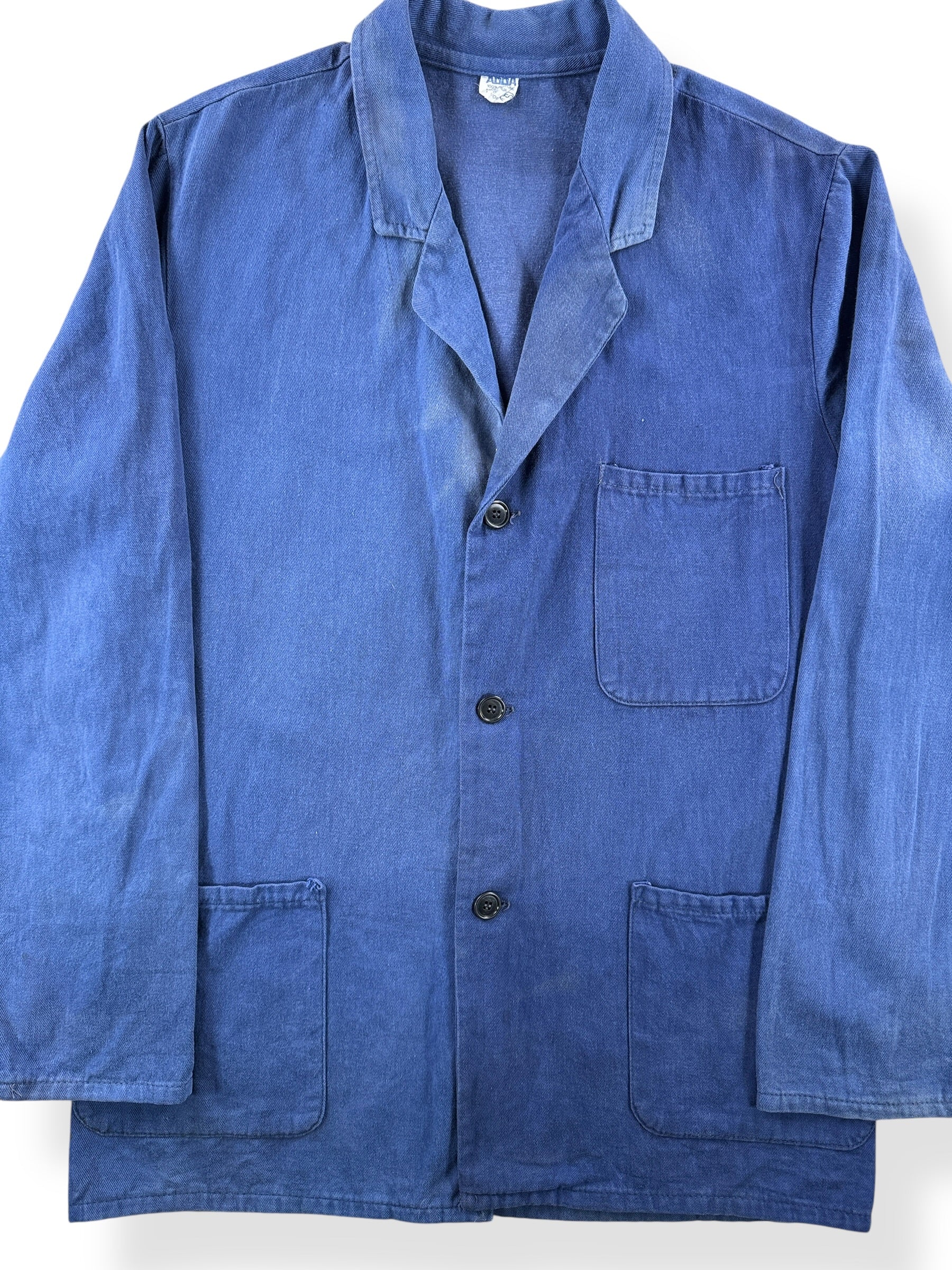 Front Close Up of Vintage Adda French Chore Coat SZ M