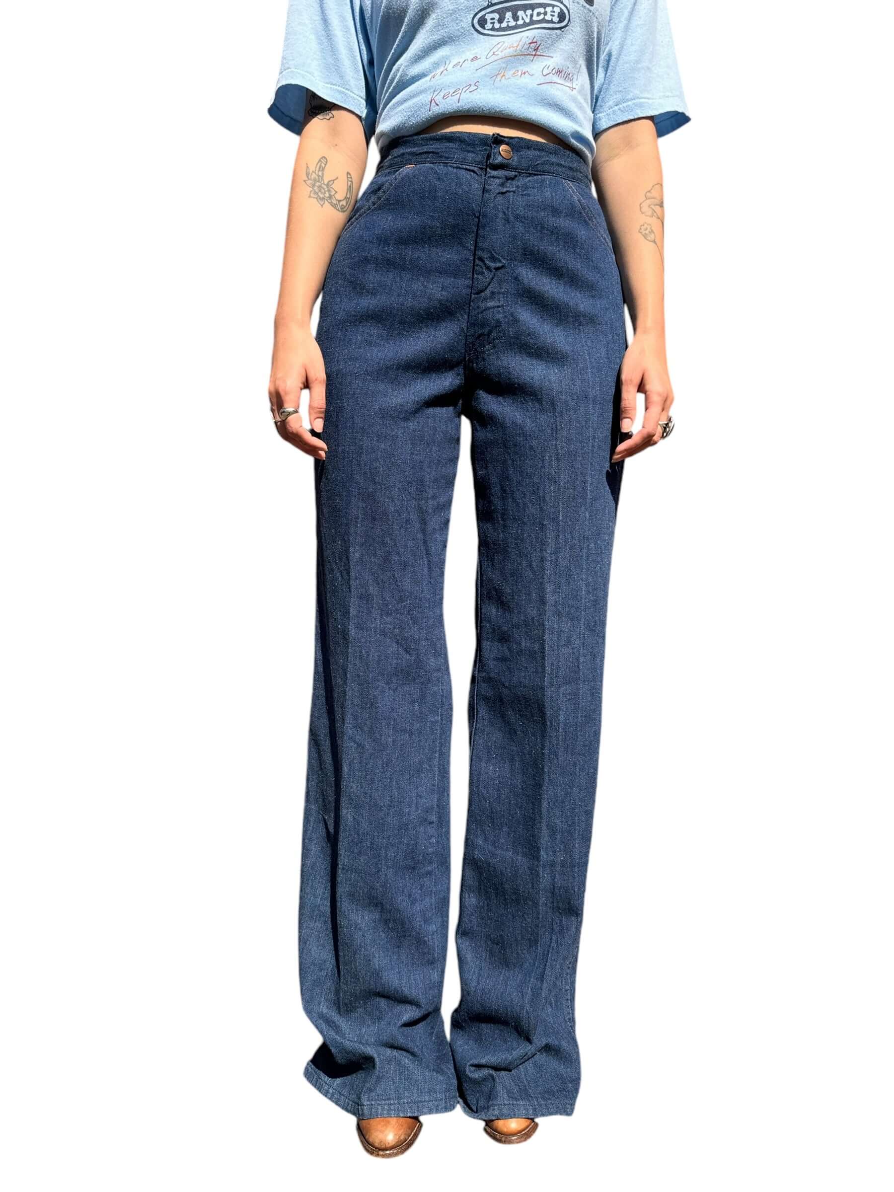 Front view of Vintage Deadstock Lady Maverick Jeans W26