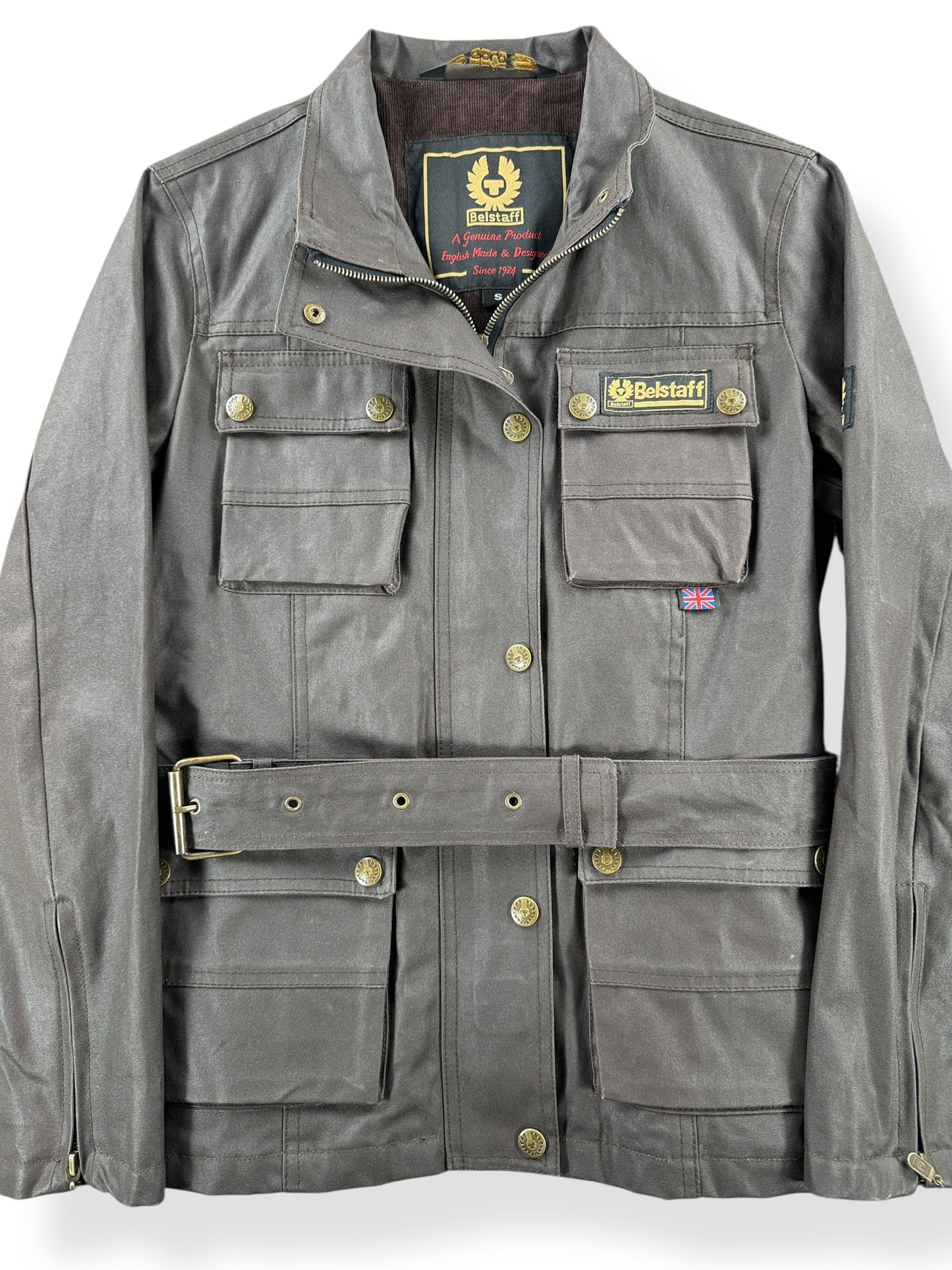 Front Close Up of Belstaff Gangster Riding Jacket SZ S