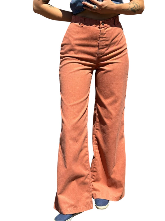 Front on Body View of Vintage Orange Dittos Ladies Jeans W26