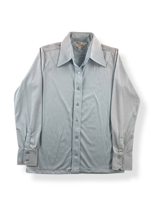 Front of Vintage 70s Pierre Foshey Poly Button Up Shirt SZ XS