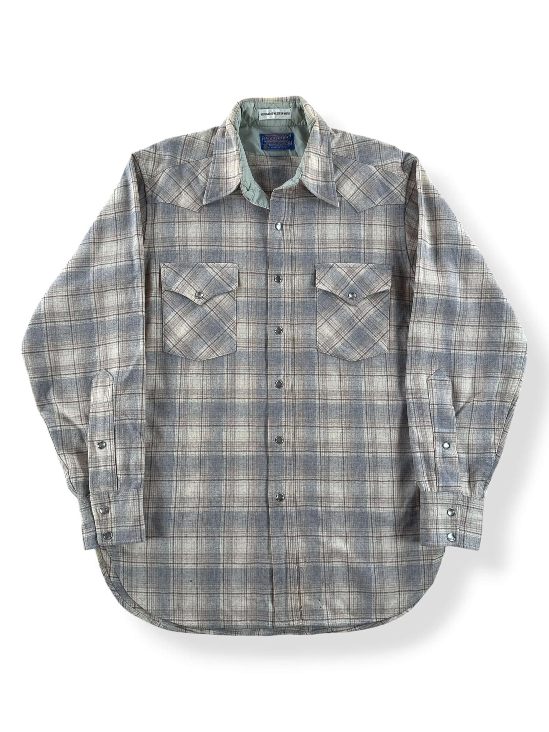 Front of Vintage Pendleton Westernwear Pearl Snap Flannel SZ M