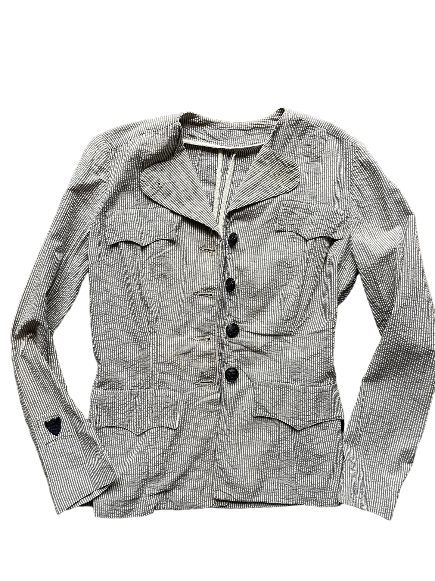 Vintage 1940s U.S. Coast Guard Seersucker Ladies Jacket | Seattle True Vintage | Barn Owl Ladies Clothing