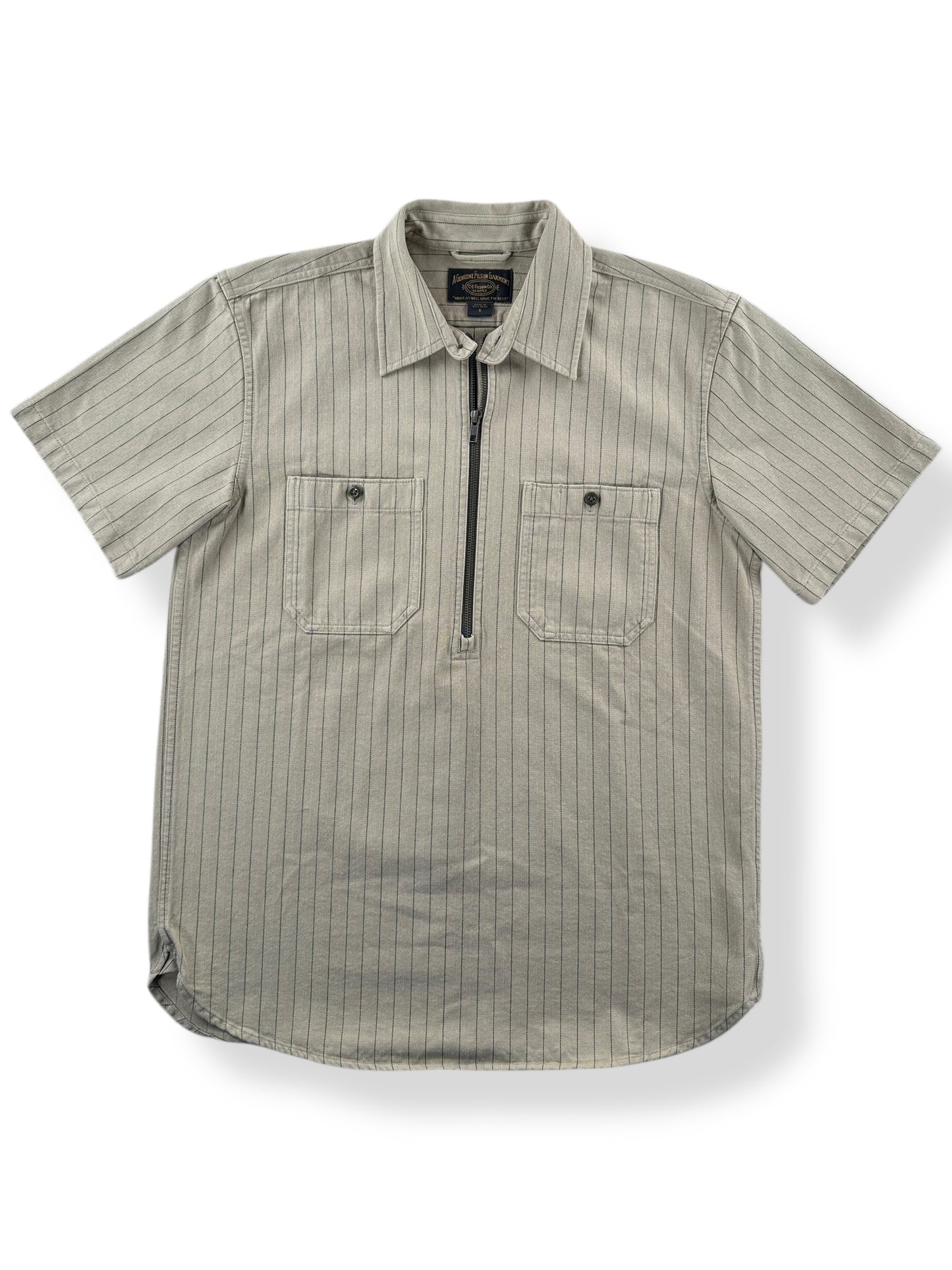 Front of Filson Quarter Zip Work Shirt SZ S