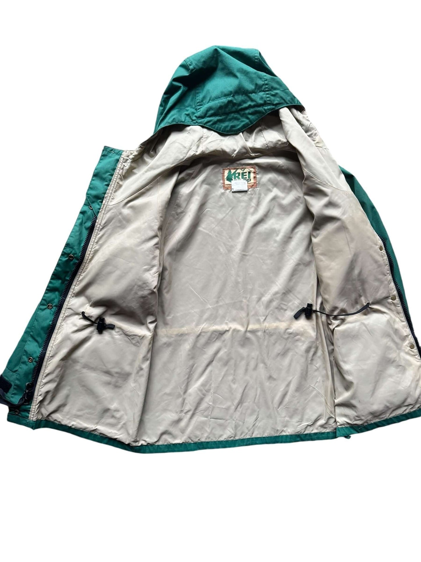 Open view of 1980s Women's REi Co-Op Rain Jacket M