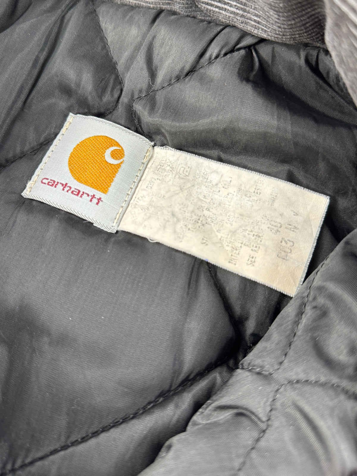 Tag on Vintage Faded Blue Carhartt Arctic Jacket SZ 40