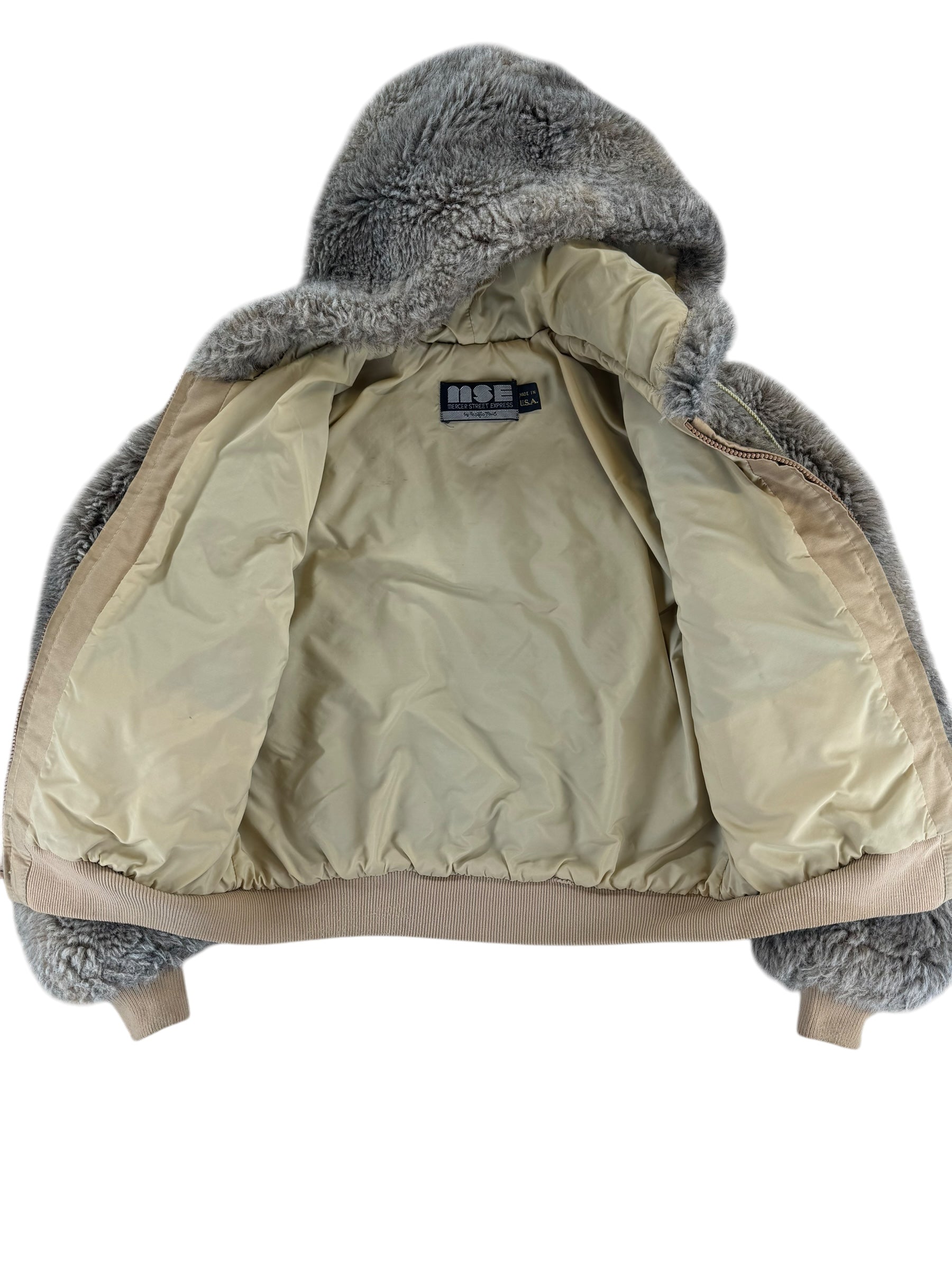 Open view of 1980s Pacific Trail Faux Fur Hooded Jacket L