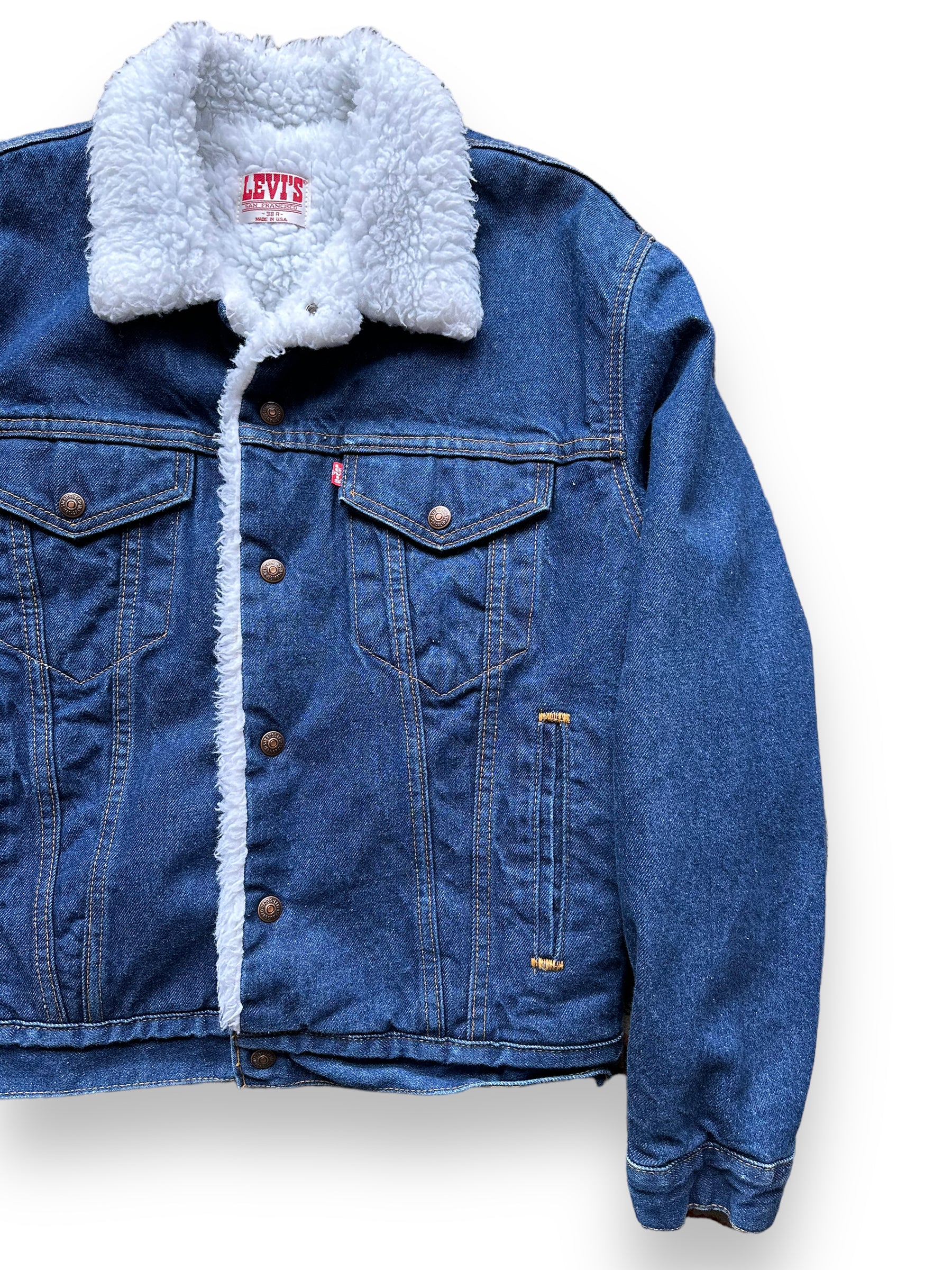 Vintage denim sherpa on sale jacket