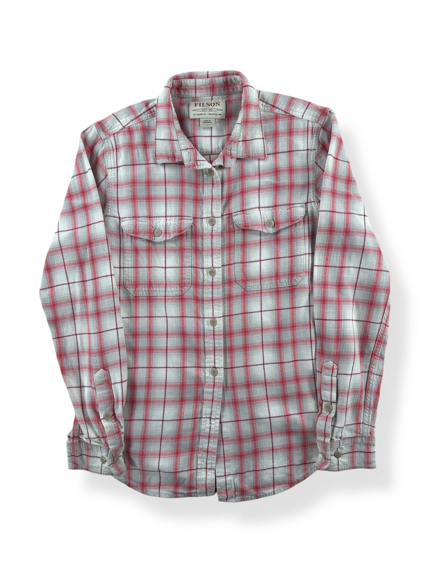 Front of Filson Women's Scout Flannel Shirt SZ M