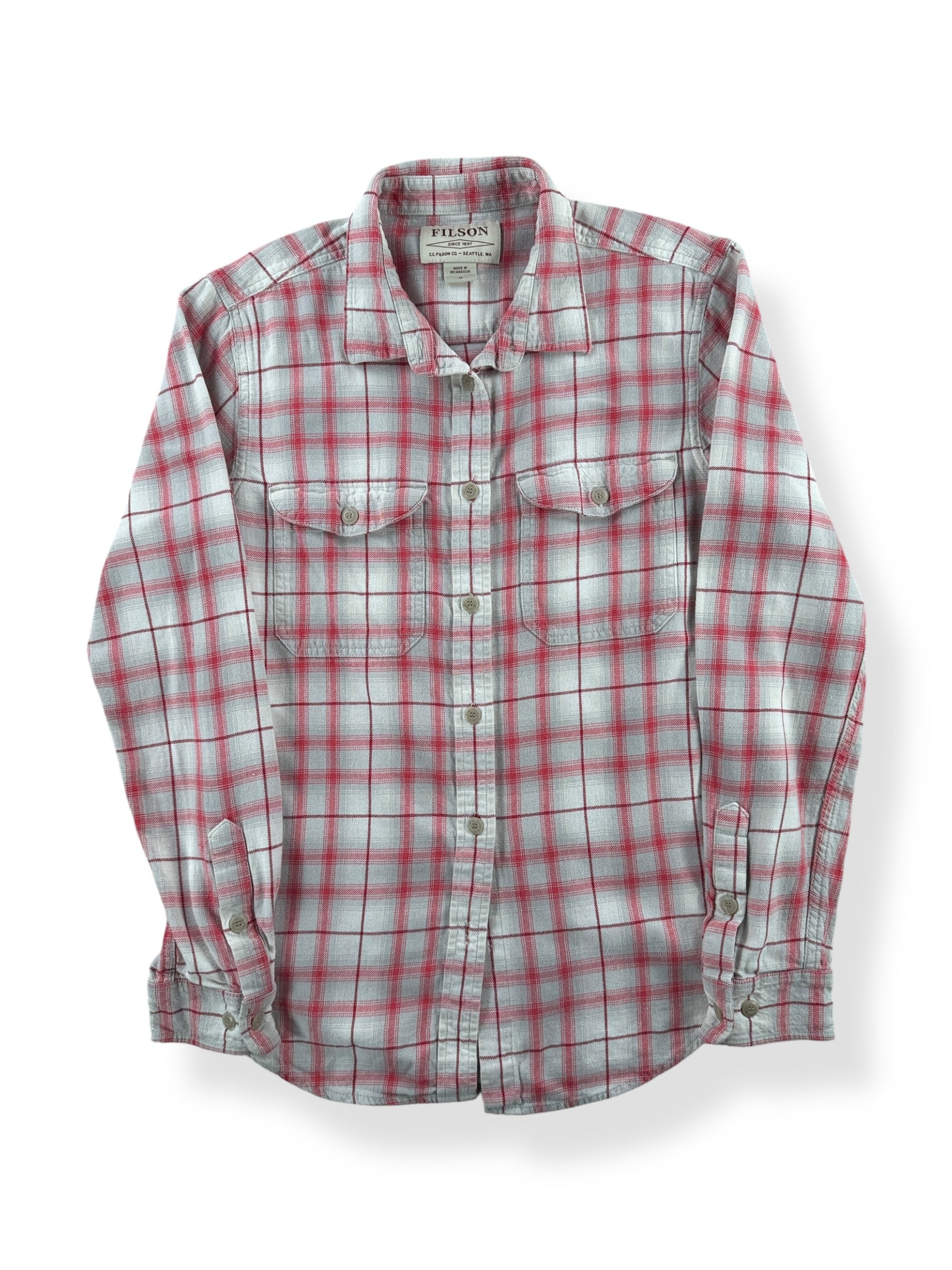 Front of Filson Women's Scout Flannel Shirt SZ M