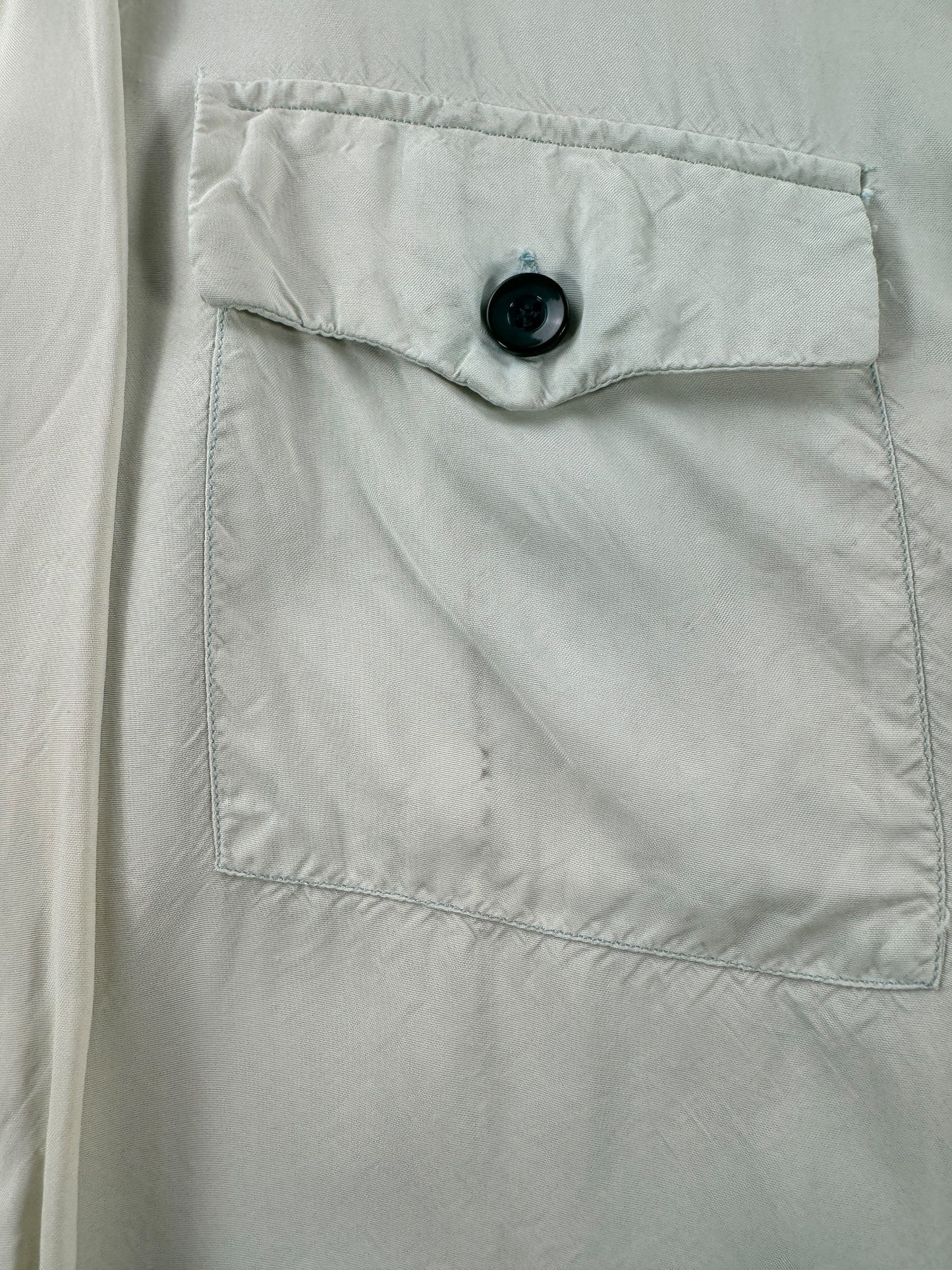 Pocket on Vintage American Eagle Crepe Loop Collar Shirt SZ S
