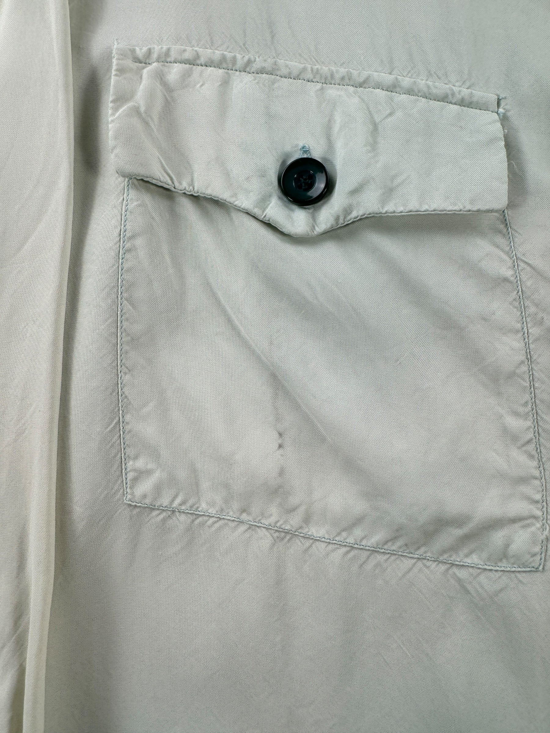 Pocket on Vintage American Eagle Crepe Loop Collar Shirt SZ S