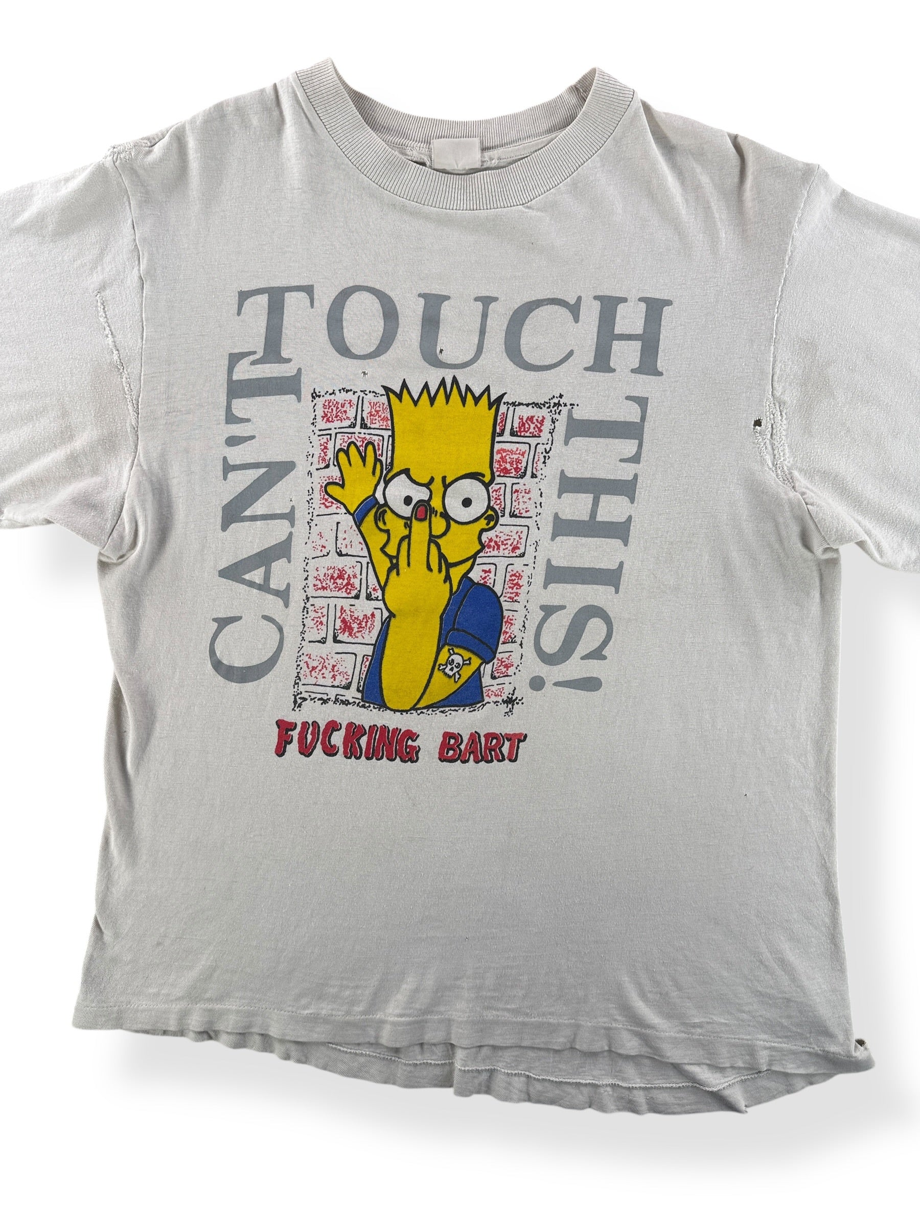 Front Close Up of Vintage Can't Touch This Bart Tee SZ L - AS IS