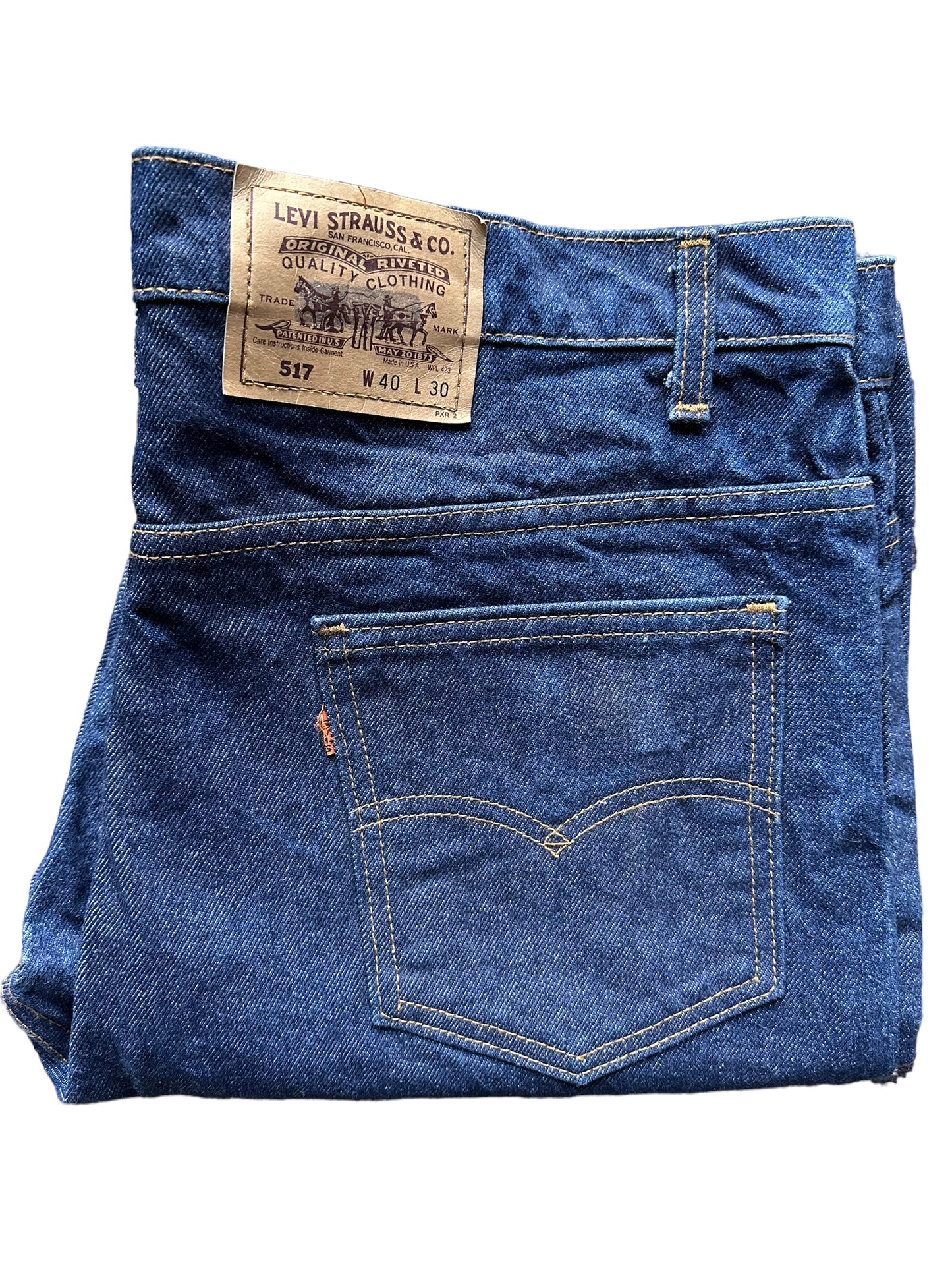 Vintage Orange Tab Levi's 517 Jeans 40x30 | Seattle Vintage Denim | Barn Owl Deadstock Jeans