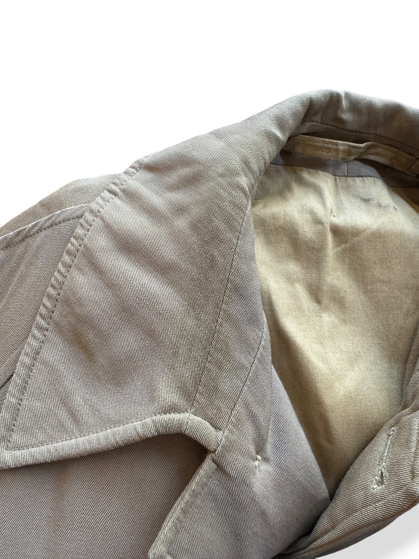 Wear on Vintage Wool Gabardine Trench Coat SZ XL