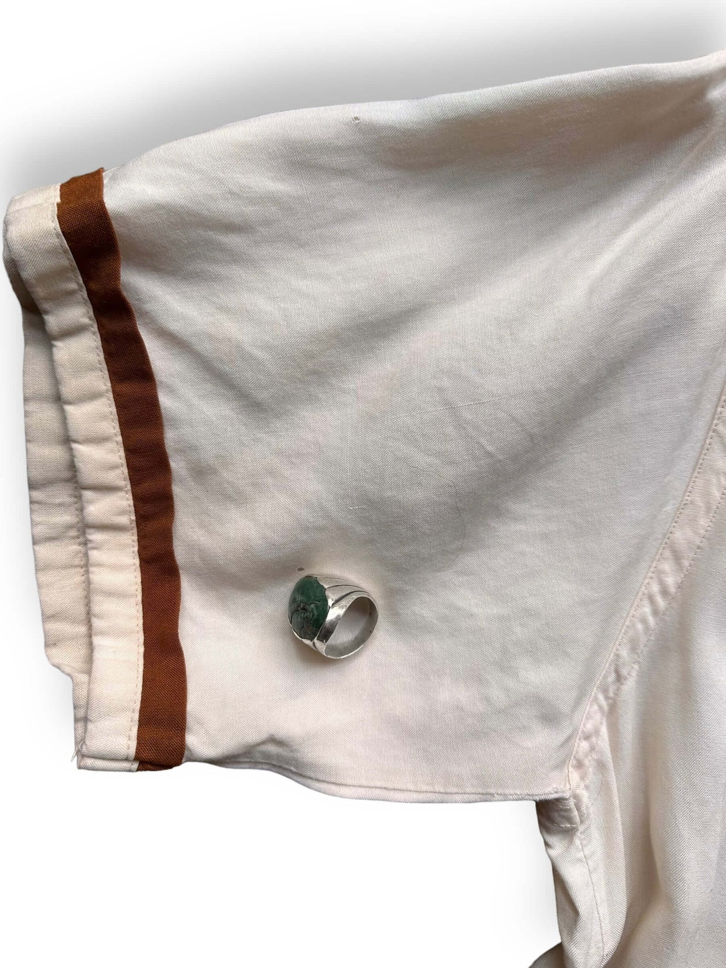 Small Holes on Right Sleeve of Vintage Palm Springs Loop Collar Swordfish Shirt SZ L | Vintage Rockabilly Shirt Seattle | Barn Owl Vintage Seattle