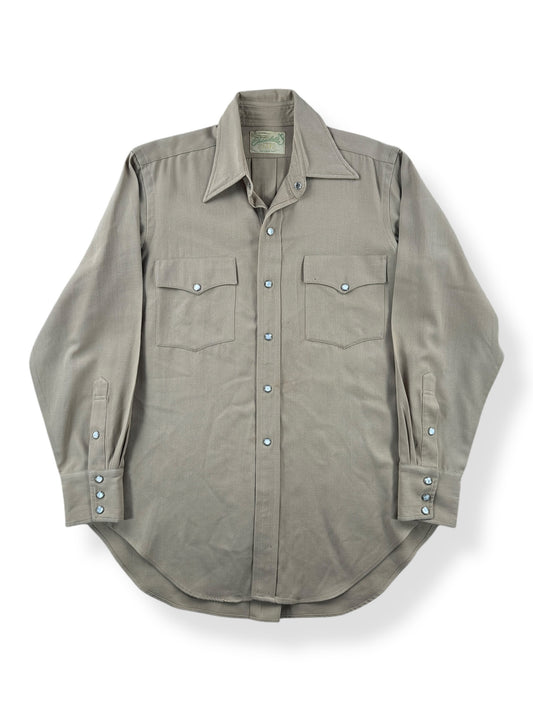 Front of Vintage 60s Era Gabardine Pearlsnap SZ M